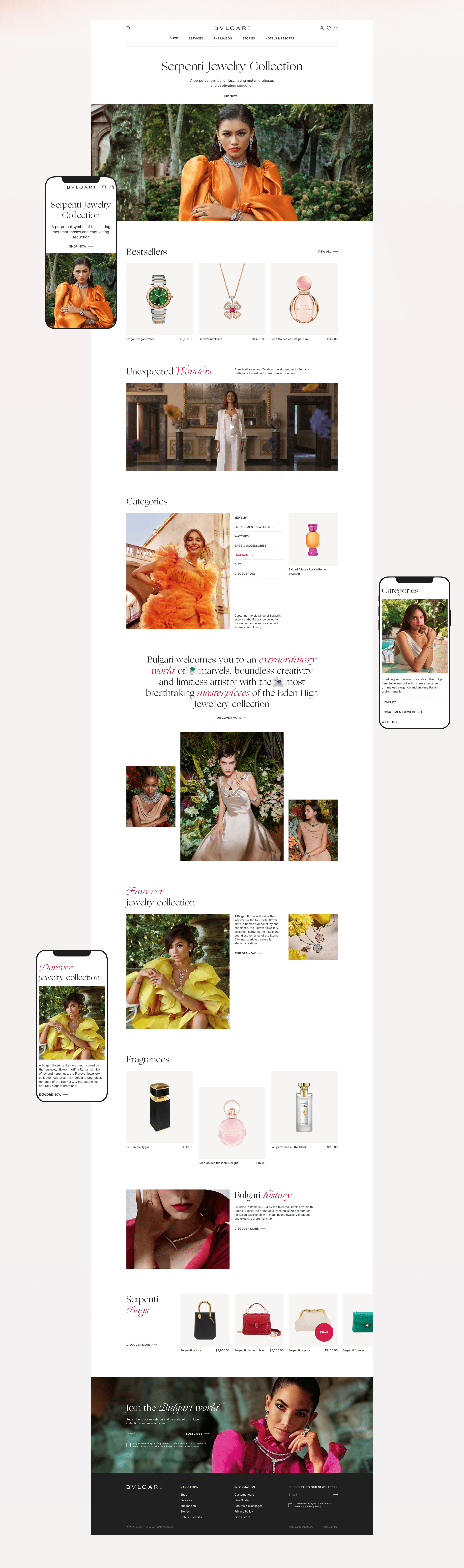 BVLGARI | E-commerce redesign — Изображение №2 — Интерфейсы, Брендинг на Dprofile