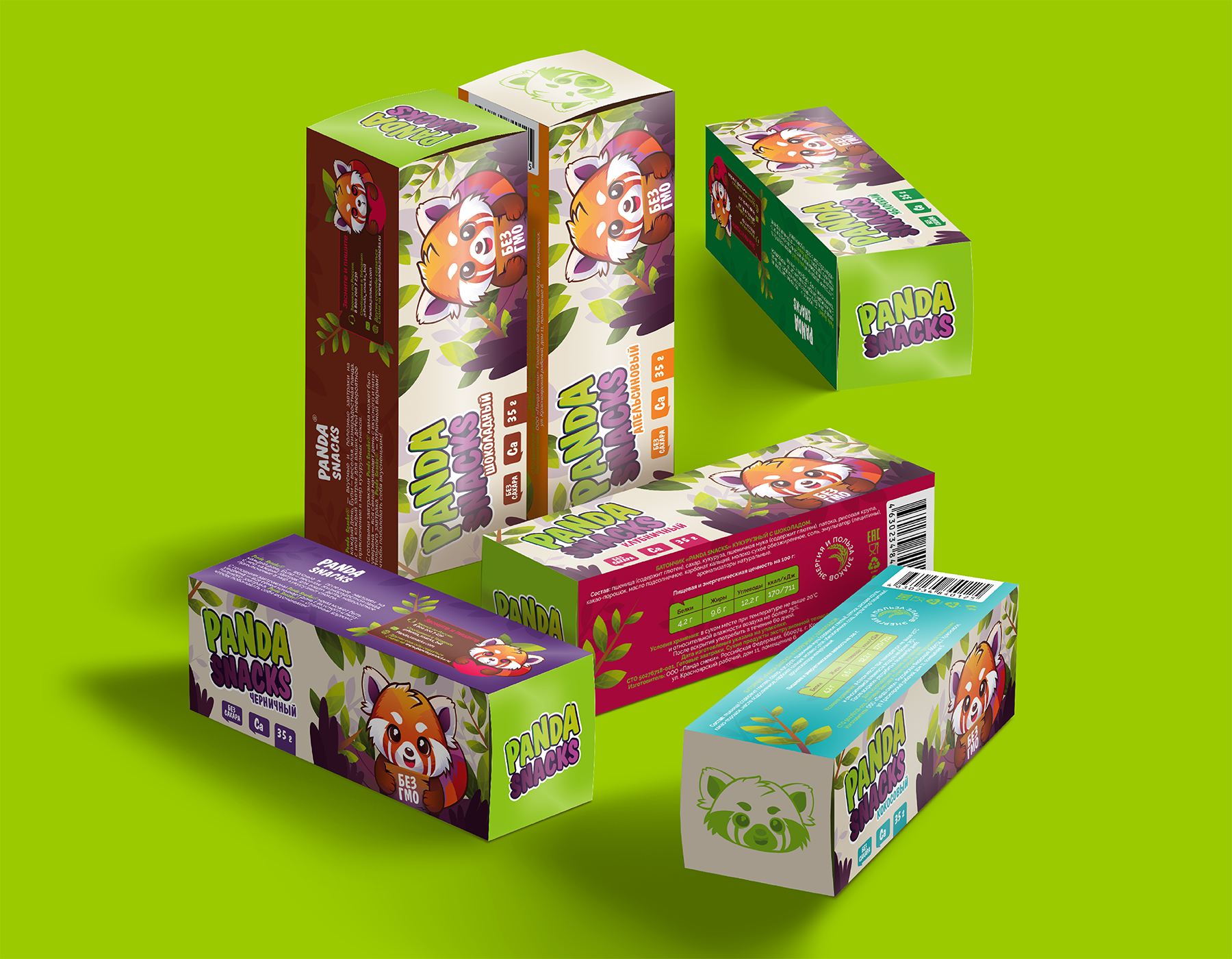 Концепция упаковки злаковый батончиков "Panda Snacks" — Изображение №5 — Брендинг на Dprofile