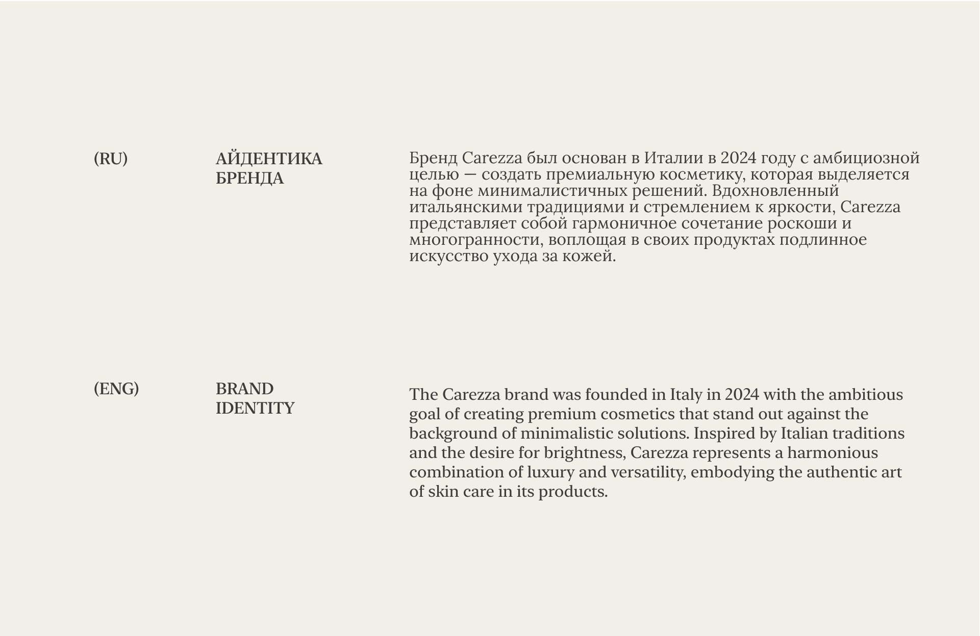 Фирменный стиль | Brand Identity Carezza — Изображение №2 — Брендинг на Dprofile