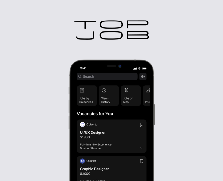Top Job App — Интерфейсы, Брендинг на Dprofile