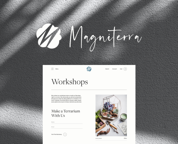 Magniterra - Terrarium Store — Интерфейсы, Брендинг на Dprofile