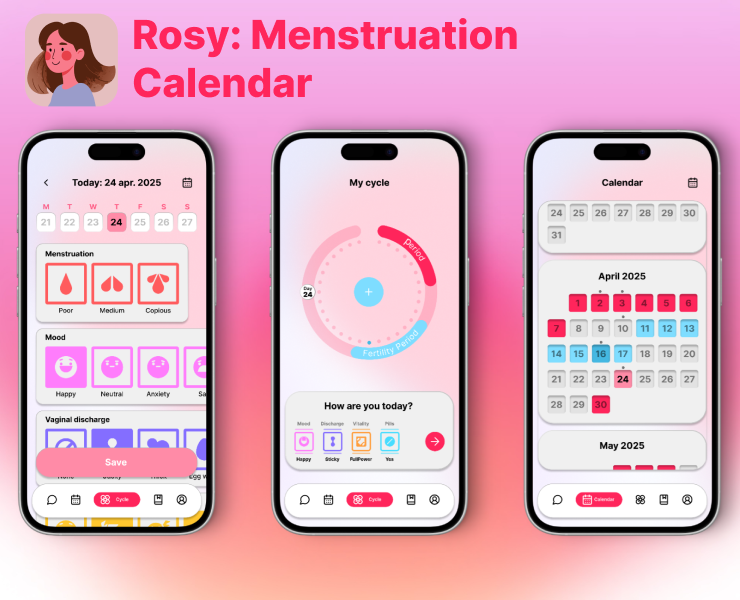 Rosy: Menstruation Calendar — Интерфейсы на Dprofile
