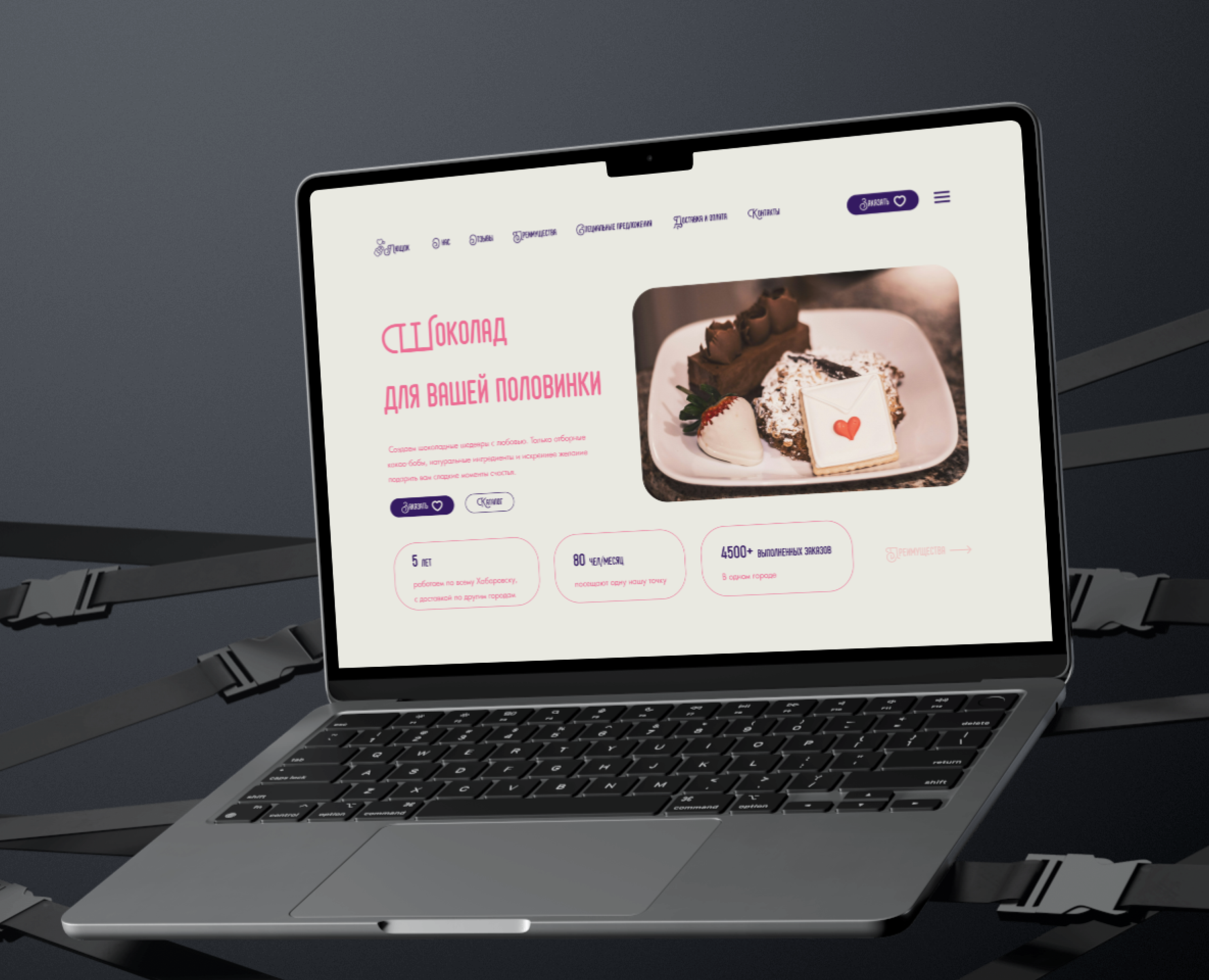 Дизайн лендинга по продаже шоколада к 14 февраля — Интерфейсы на Dprofile