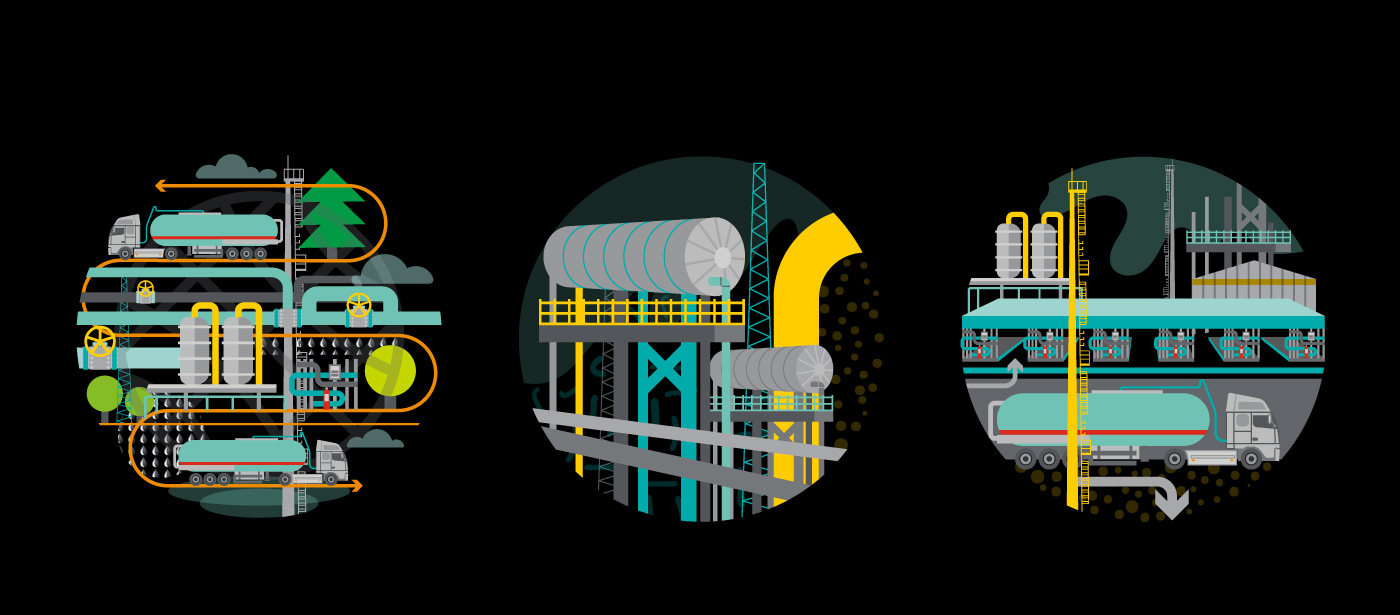 Иллюстрации для нефтегазового комплекса — Изображение №2 — Иллюстрация, Графика на Dprofile