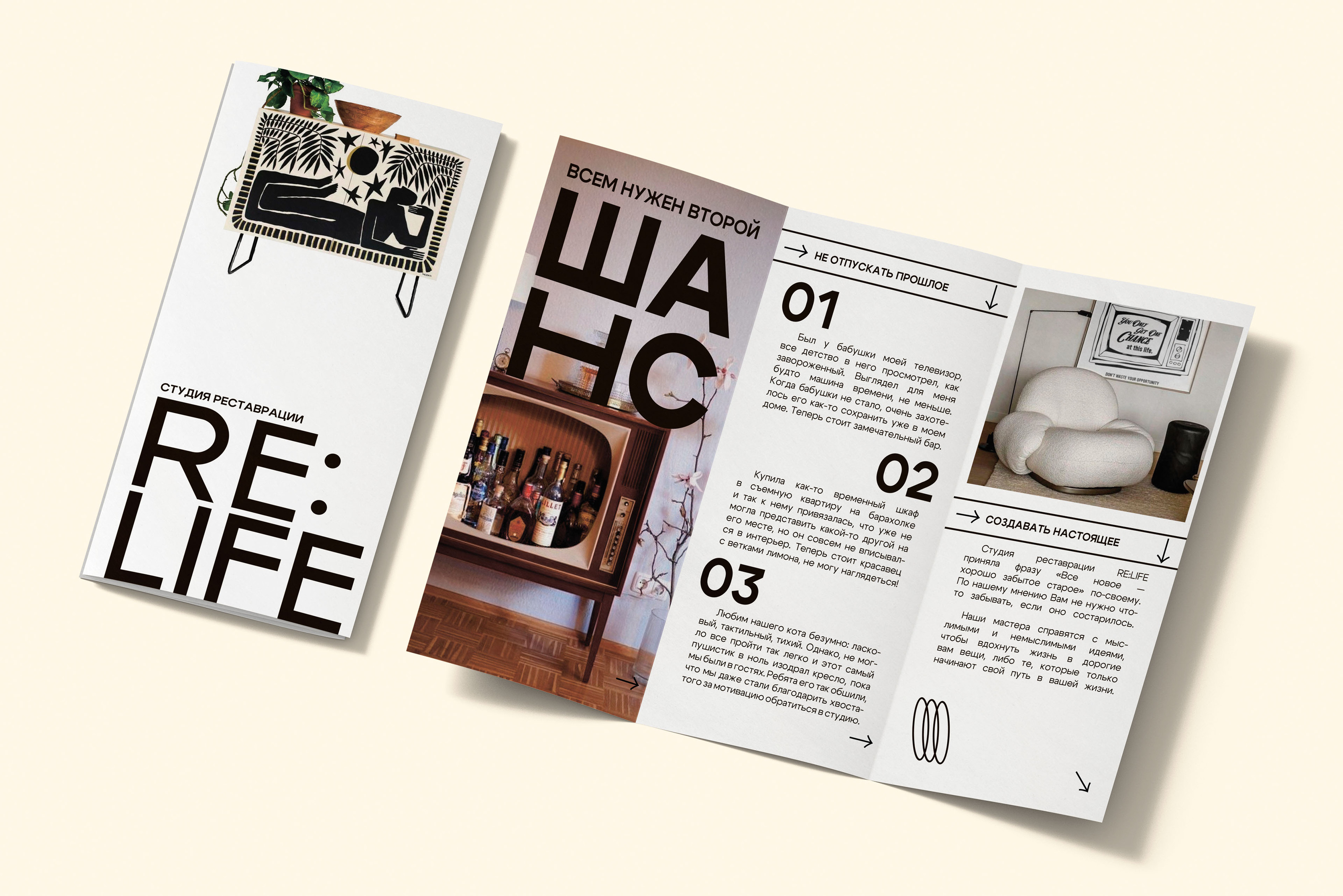 TRIFOLD DESIGN // RE:LIFE — Изображение №2 — Графика, Маркетинг на Dprofile