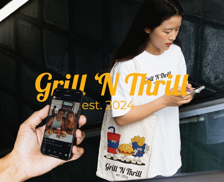 Бургерная Grill N' Thrill — Брендинг, Иллюстрация на Dprofile