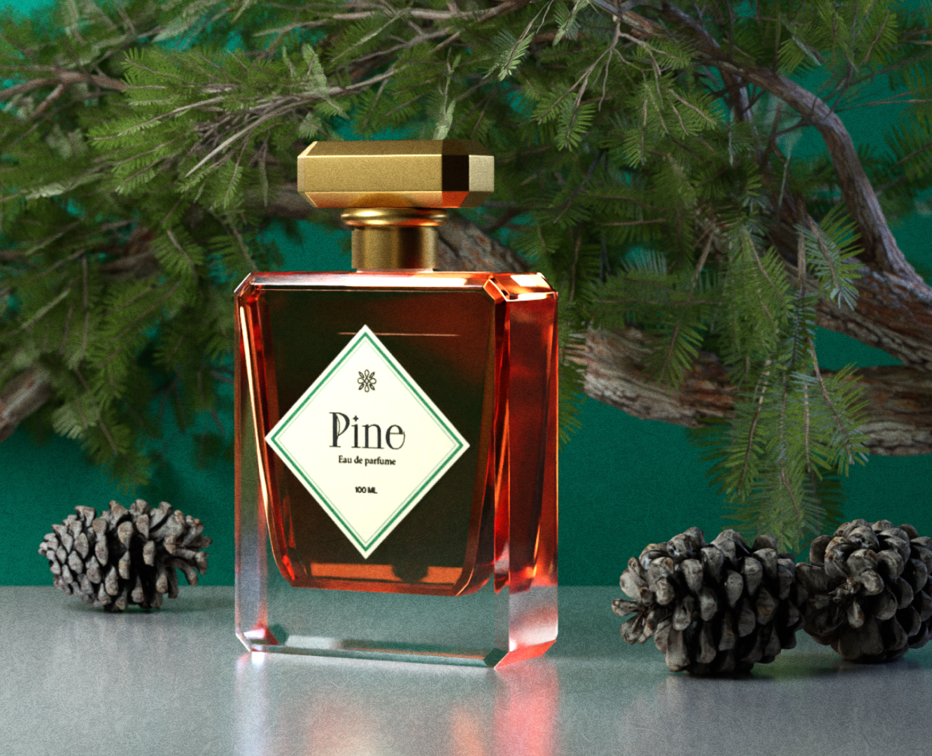Pine — бренд духов — Брендинг, 3D на Dprofile