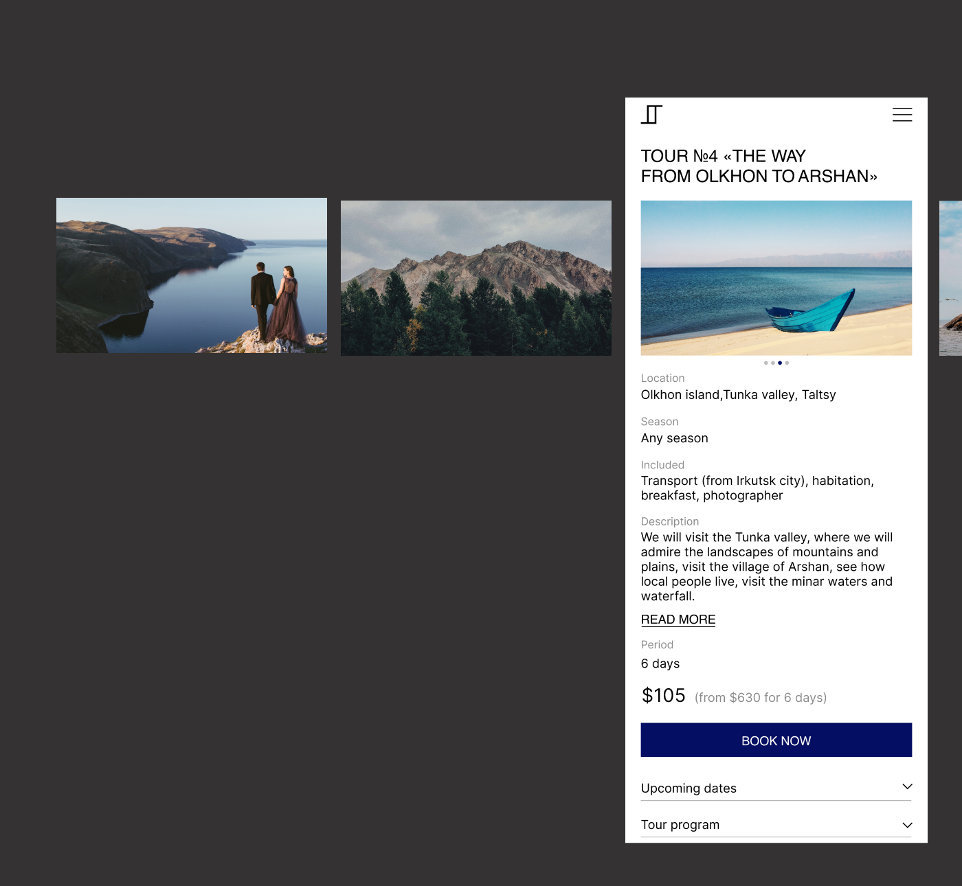 Website for a travel agency. Baikal tours — Изображение №16 — Интерфейсы на Dprofile