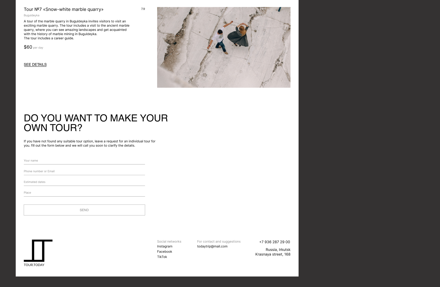 Website for a travel agency. Baikal tours — Изображение №11 — Интерфейсы на Dprofile
