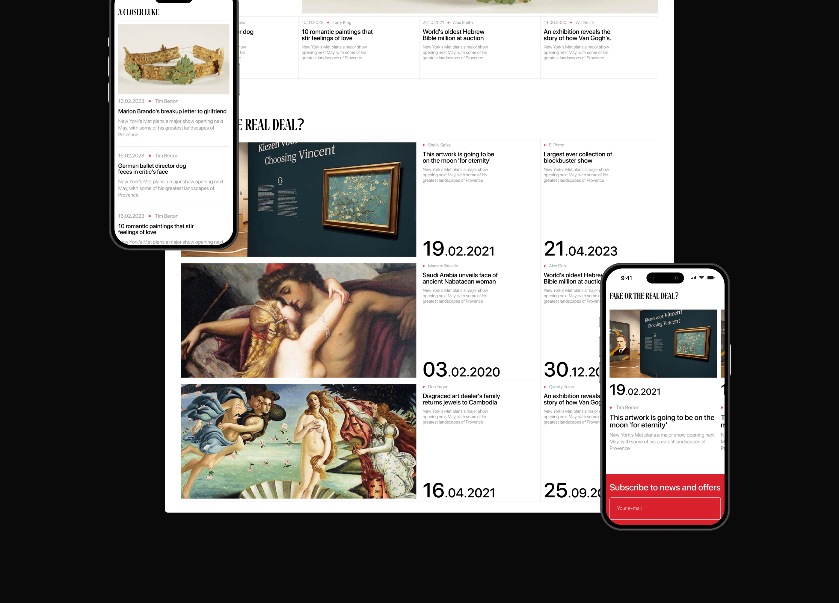 THE ART NESPAPER \ News site — Изображение №13 — Интерфейсы, Маркетинг на Dprofile