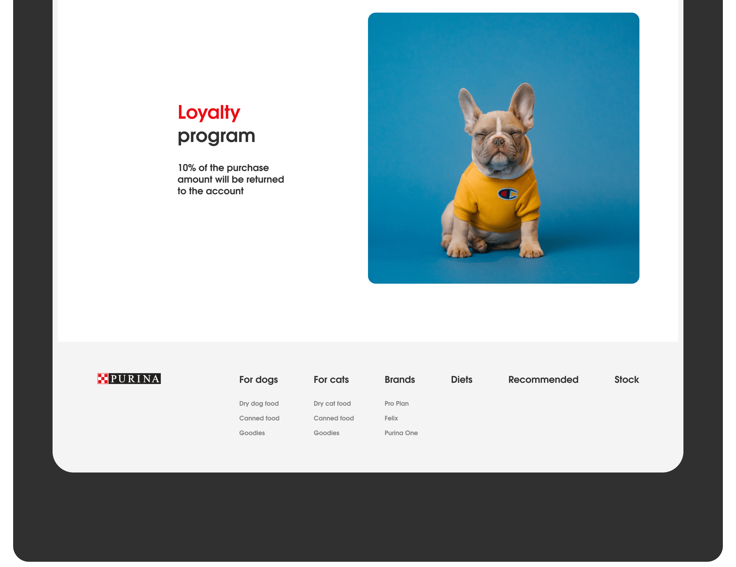 Purina||Redesign concept — Изображение №10 — Интерфейсы, Брендинг, Графика на Dprofile