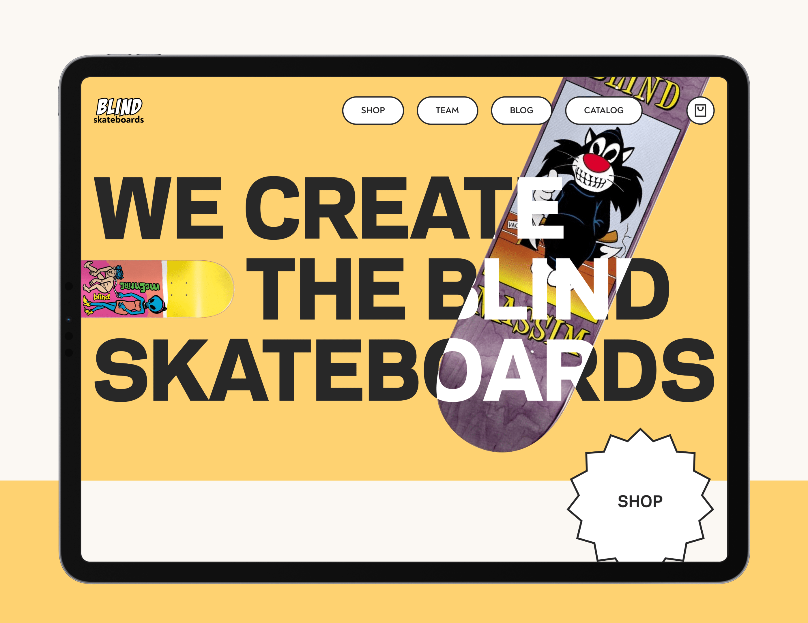 BLIND SKATEBOARDS || E-commerce redesign concept — Изображение №3 — Интерфейсы, Брендинг, Графика на Dprofile
