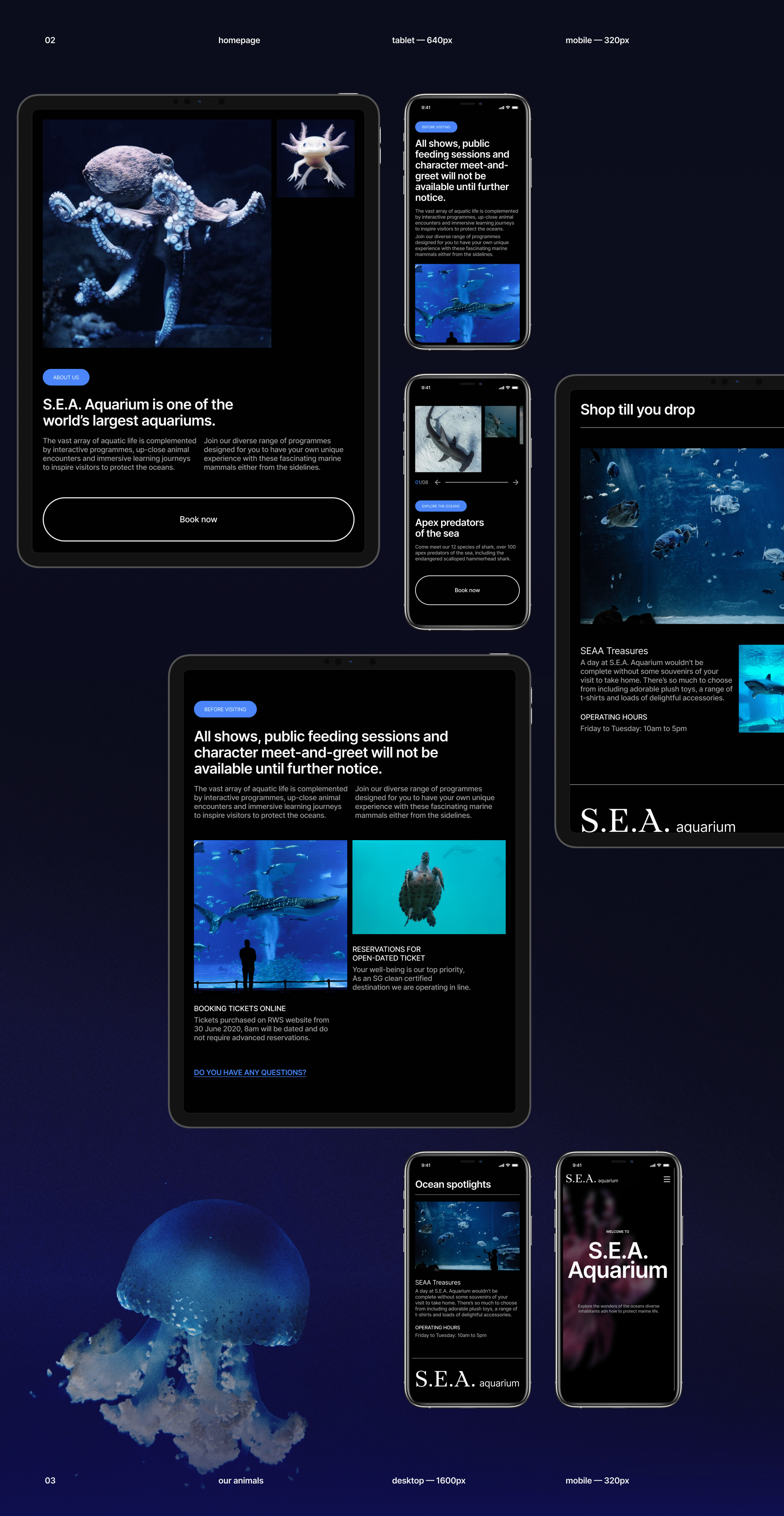 SEA AQUARIUM | Corporate redesign — Изображение №3 — Интерфейсы, Брендинг на Dprofile
