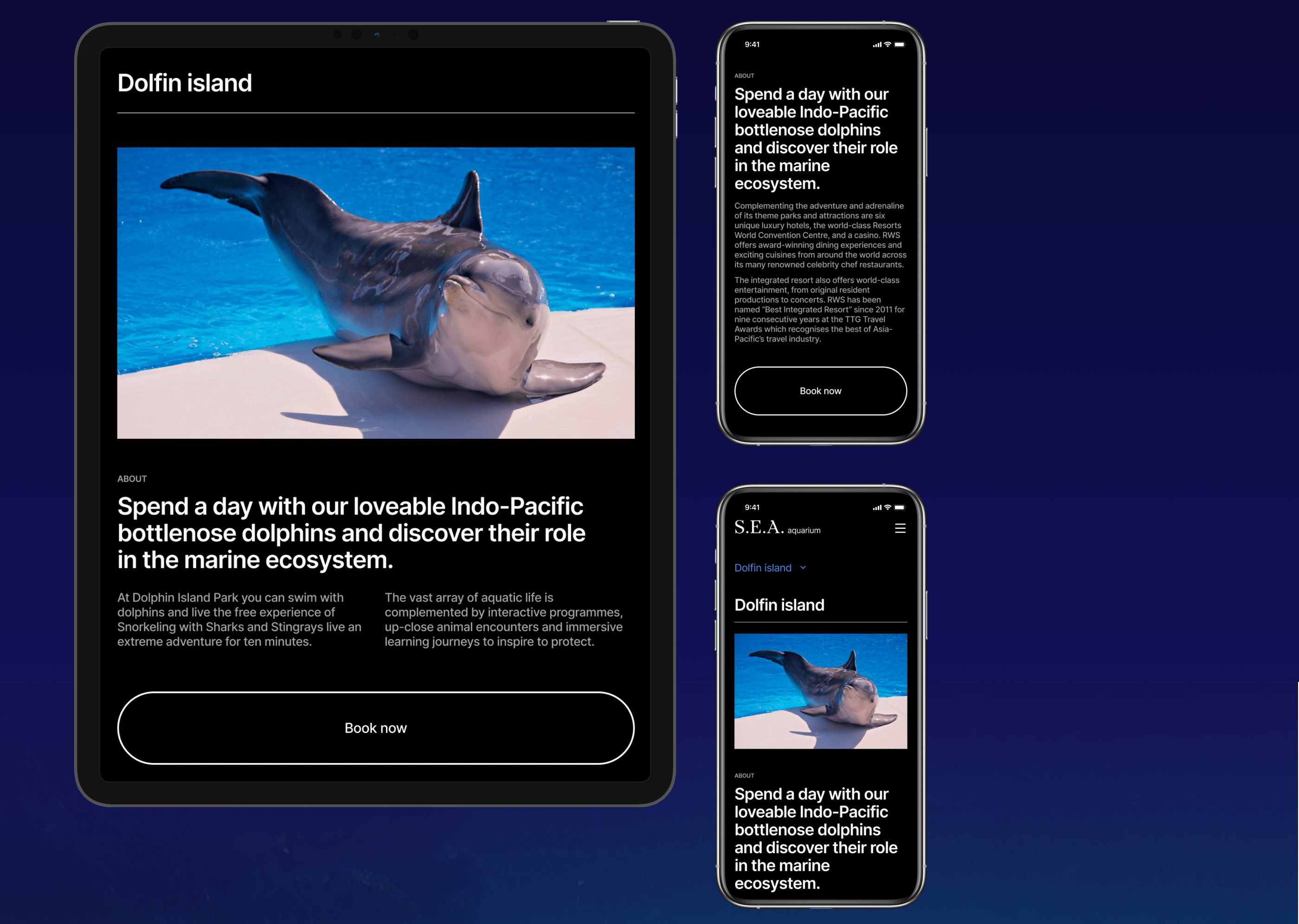 SEA AQUARIUM | Corporate redesign — Изображение №9 — Интерфейсы, Брендинг на Dprofile