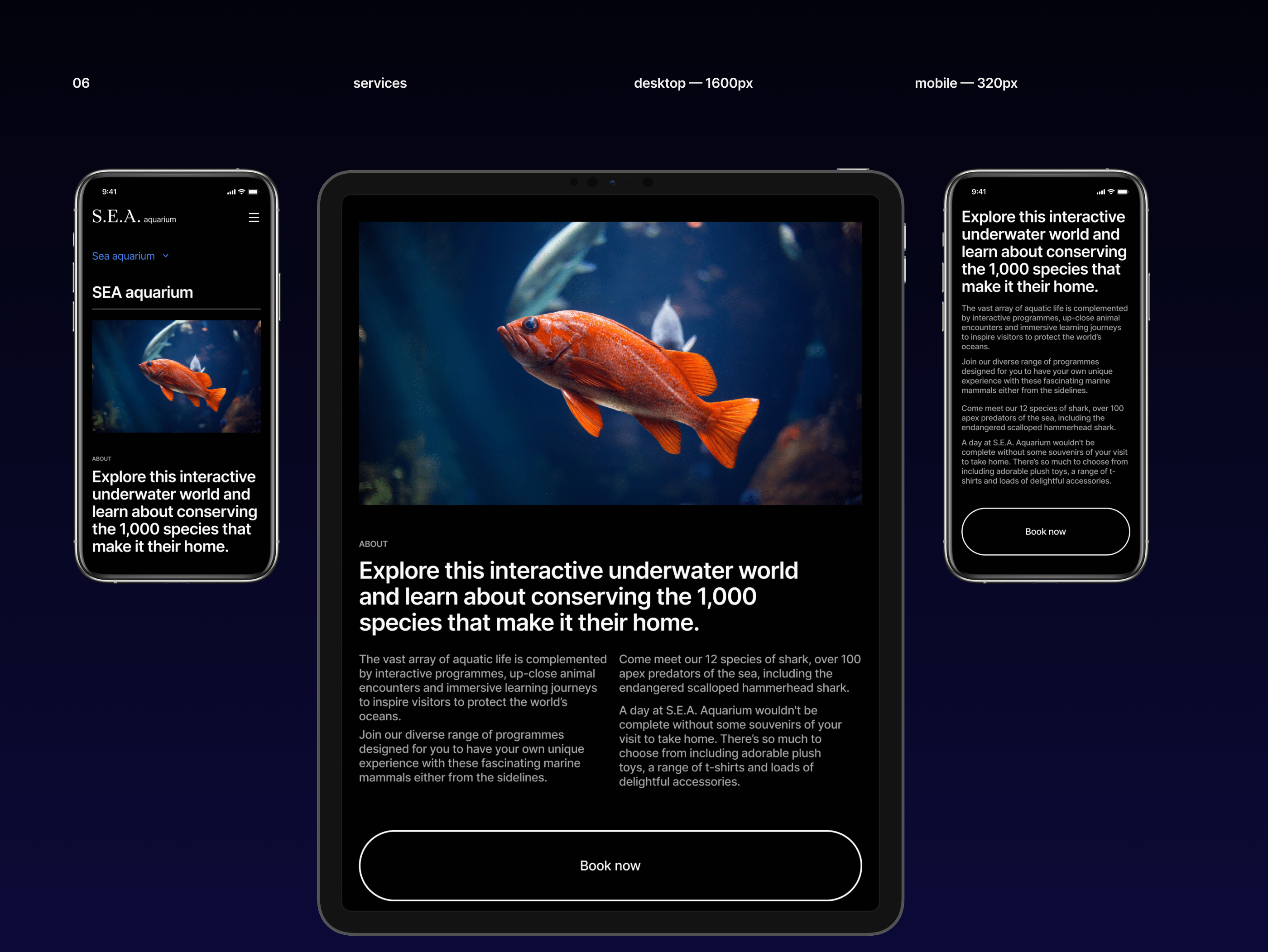 SEA AQUARIUM | Corporate redesign — Изображение №8 — Интерфейсы, Брендинг на Dprofile