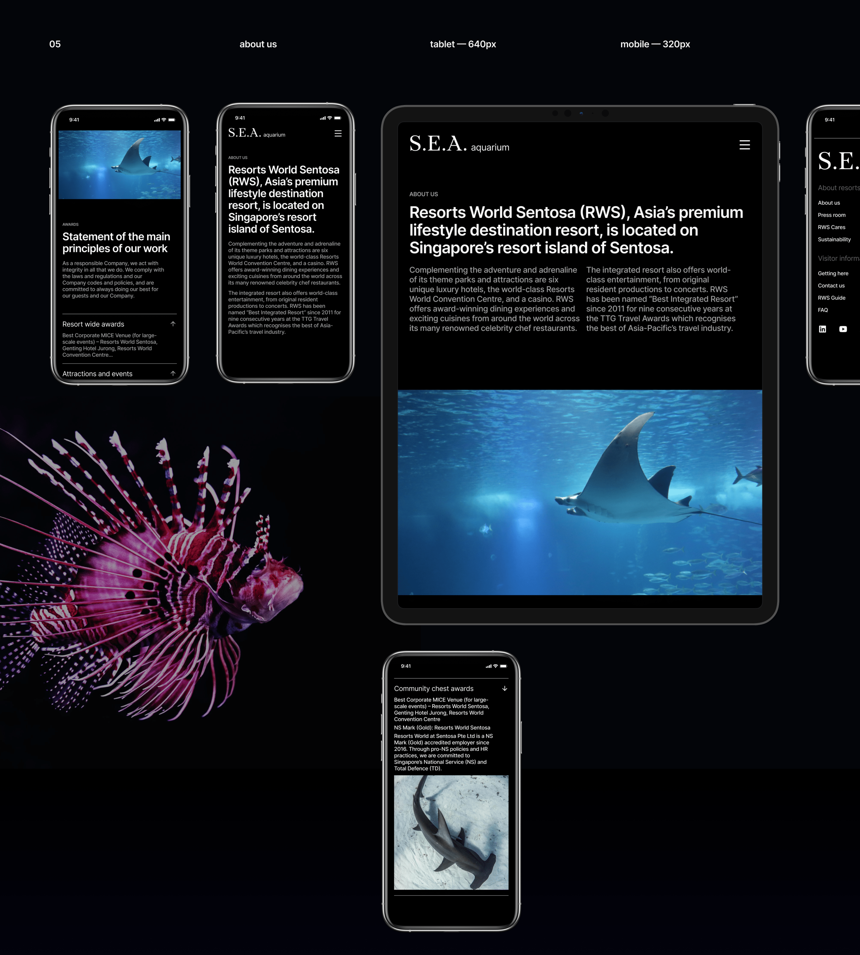 SEA AQUARIUM | Corporate redesign — Изображение №7 — Интерфейсы, Брендинг на Dprofile