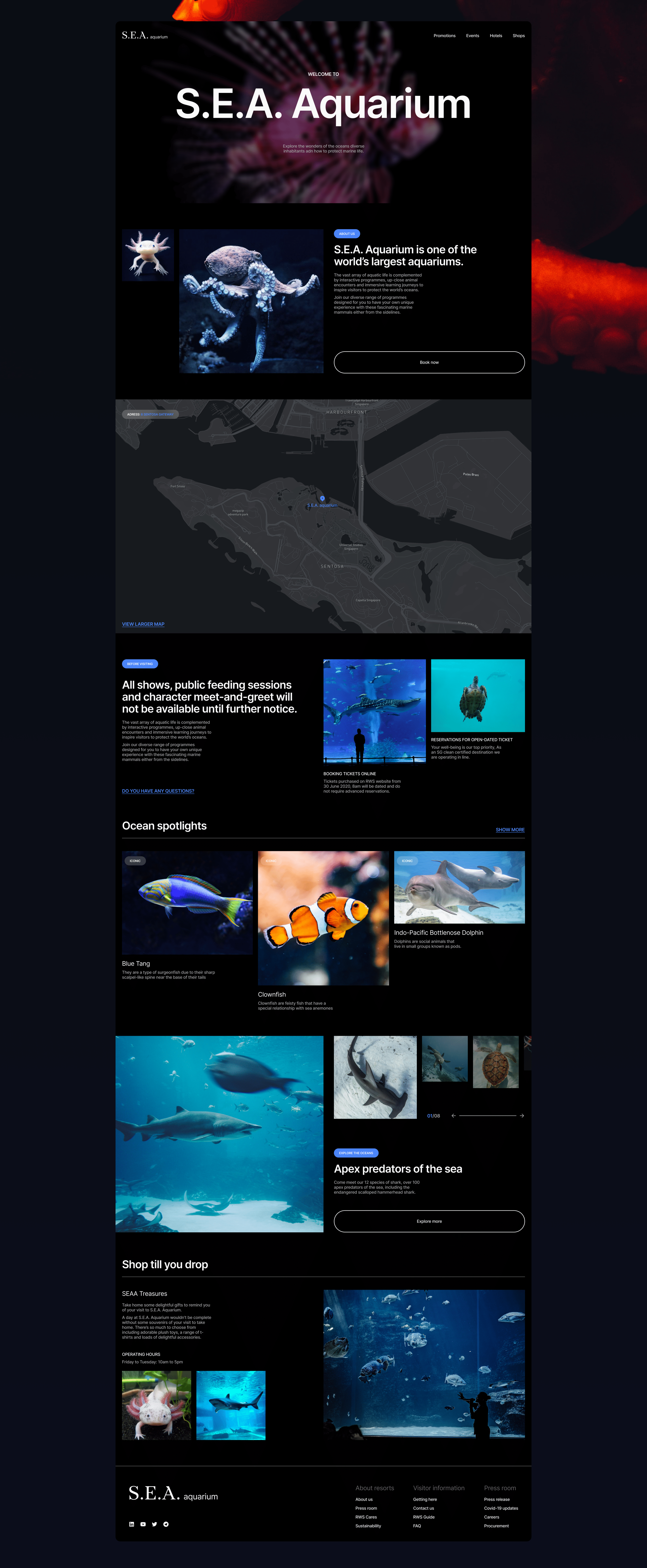 SEA AQUARIUM | Corporate redesign — Изображение №2 — Интерфейсы, Брендинг на Dprofile