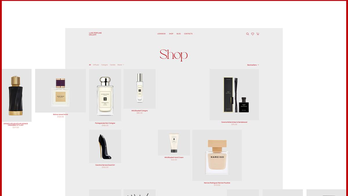 Luxe Perfume Gallery: UX/UI дизайн онлайн-магазина — Изображение №11 — Интерфейсы, Брендинг на Dprofile