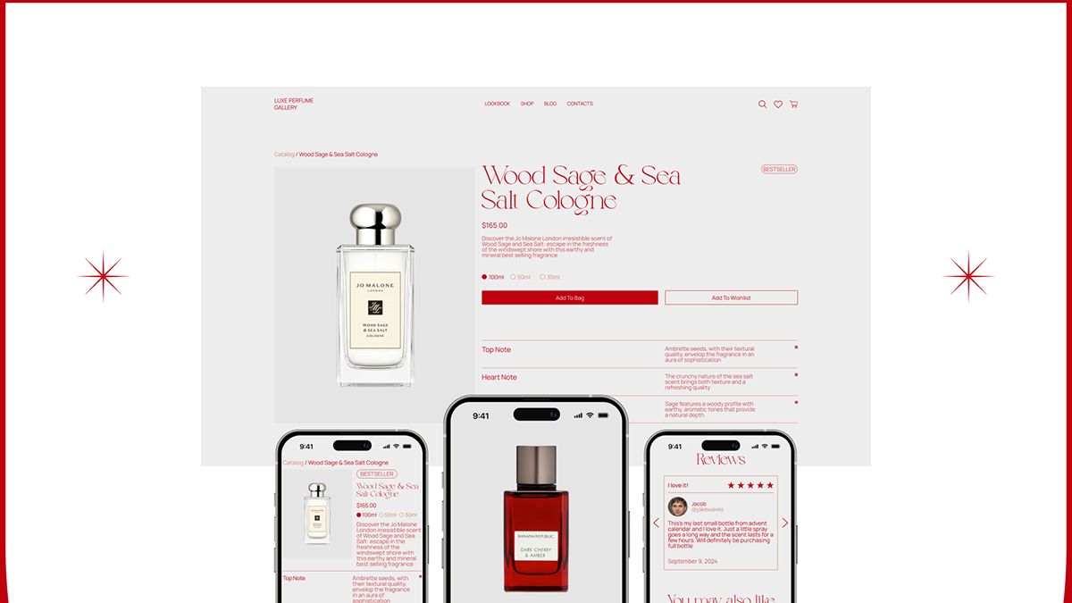 Luxe Perfume Gallery: UX/UI дизайн онлайн-магазина — Изображение №13 — Интерфейсы, Брендинг на Dprofile