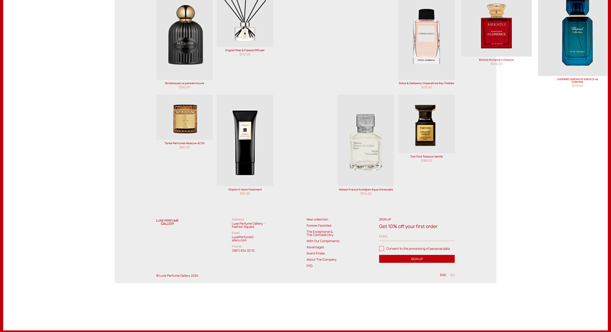 Luxe Perfume Gallery: UX/UI дизайн онлайн-магазина — Изображение №12 — Интерфейсы, Брендинг на Dprofile