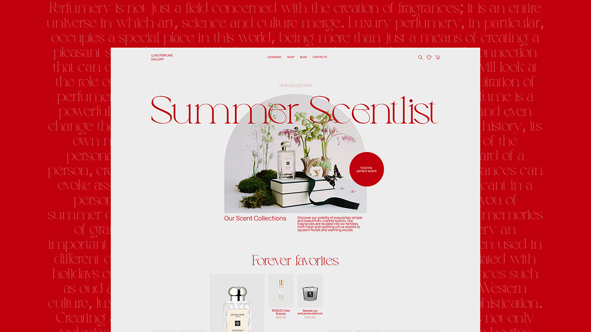 Luxe Perfume Gallery: UX/UI дизайн онлайн-магазина — Изображение №3 — Интерфейсы, Брендинг на Dprofile