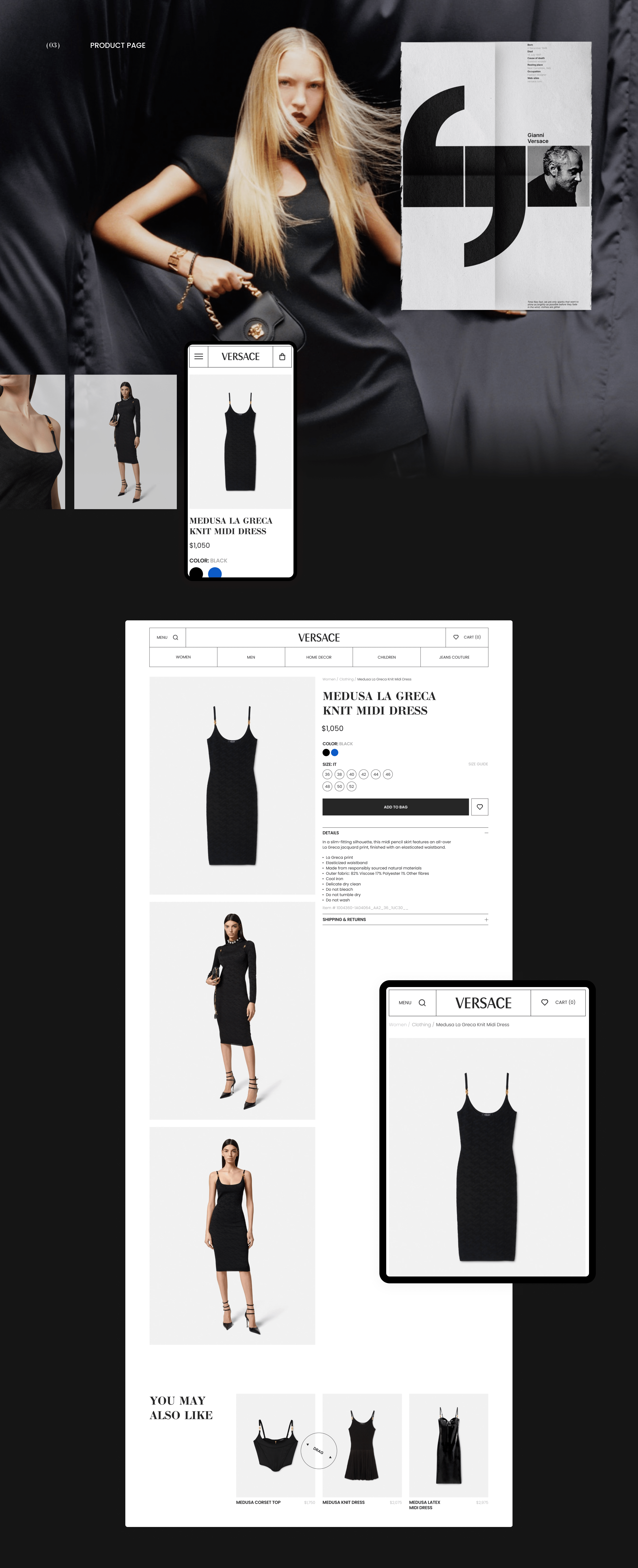 Versace Website Concept — E-commerce — Изображение №4 — Интерфейсы, Брендинг на Dprofile