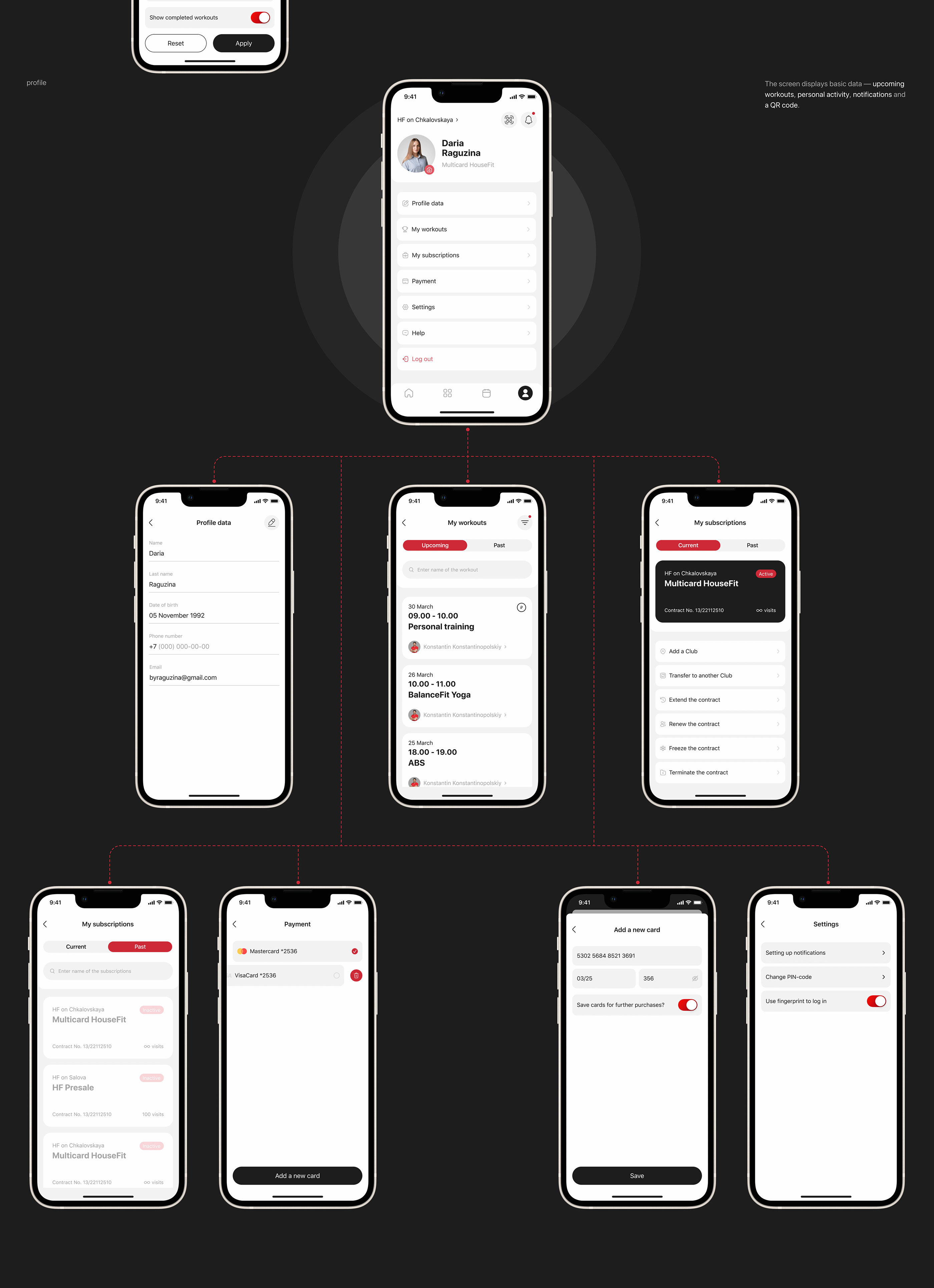 HOUSEFIT | Mobile app for fitness club — Изображение №23 — Интерфейсы, Брендинг на Dprofile