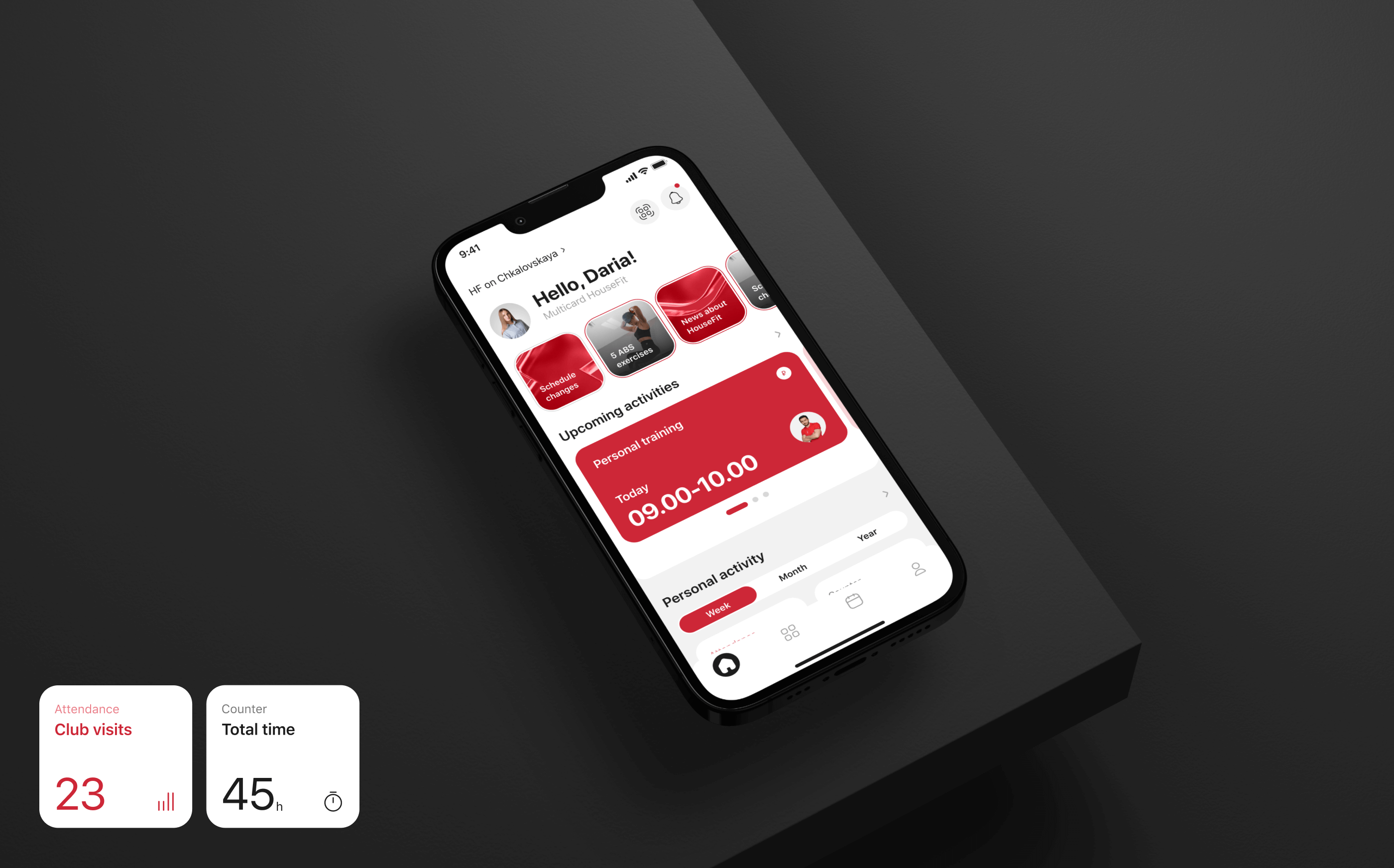 HOUSEFIT | Mobile app for fitness club — Изображение №6 — Интерфейсы, Брендинг на Dprofile