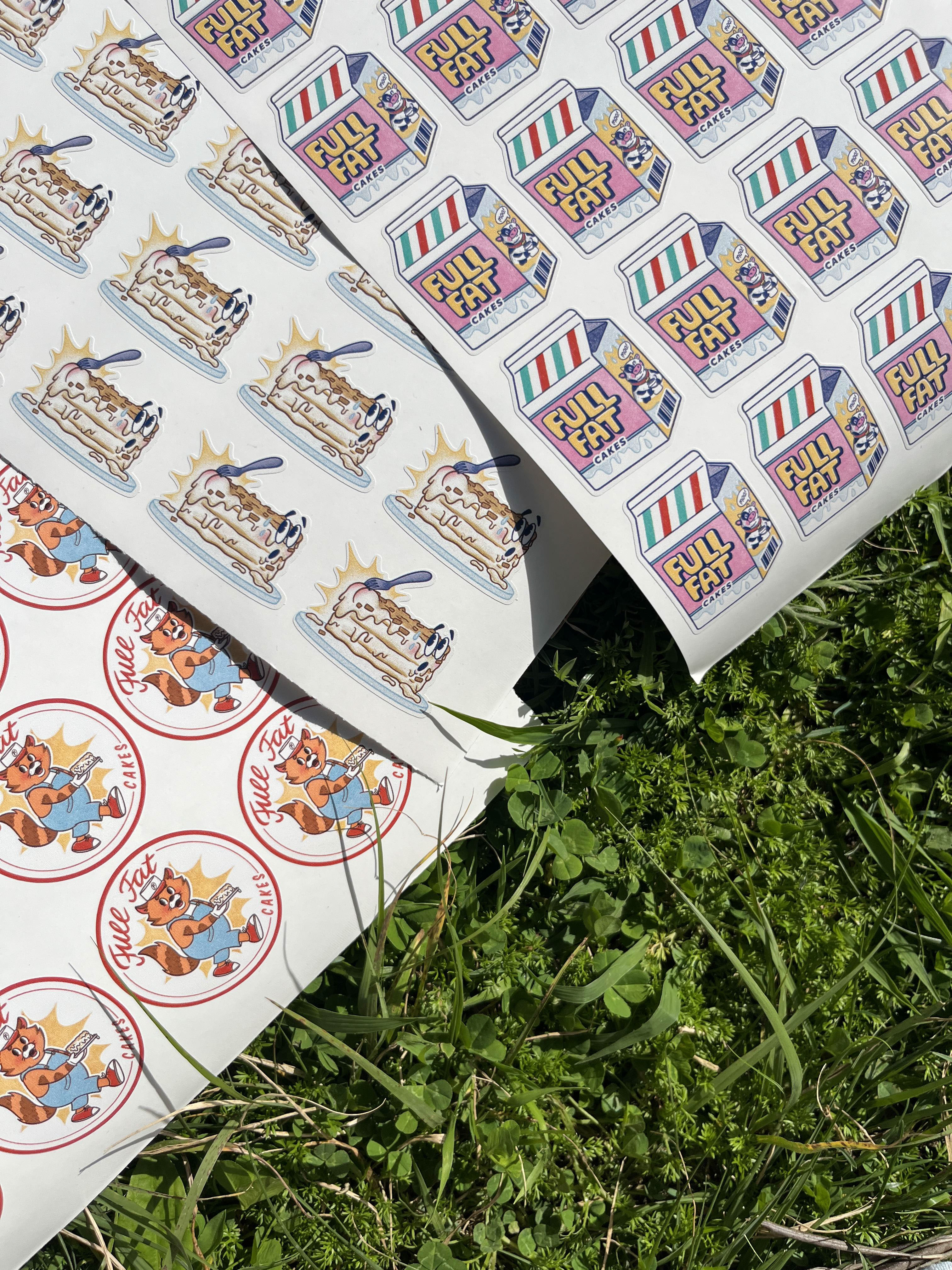 Дизайн стикеров для упаковки десертов Full Fat cakes — Изображение №2 — Брендинг, Иллюстрация на Dprofile
