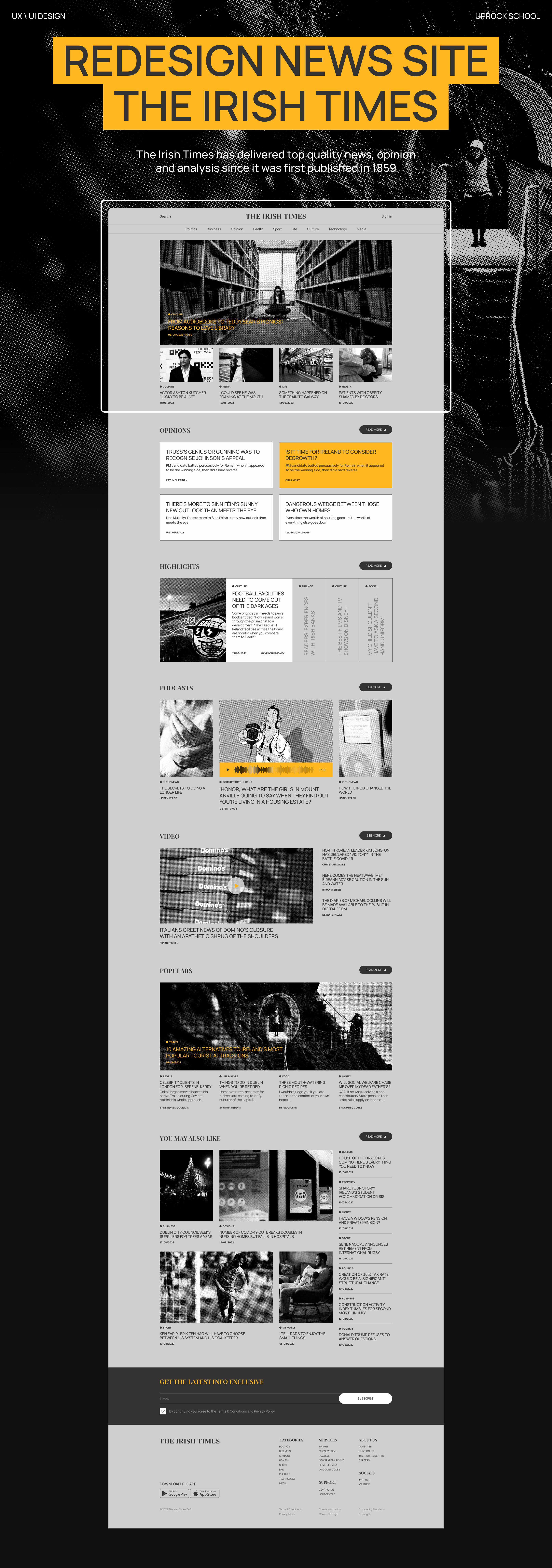 THE IRISH TIMES | Redesign news site — Изображение №1 — Интерфейсы, Графика на Dprofile