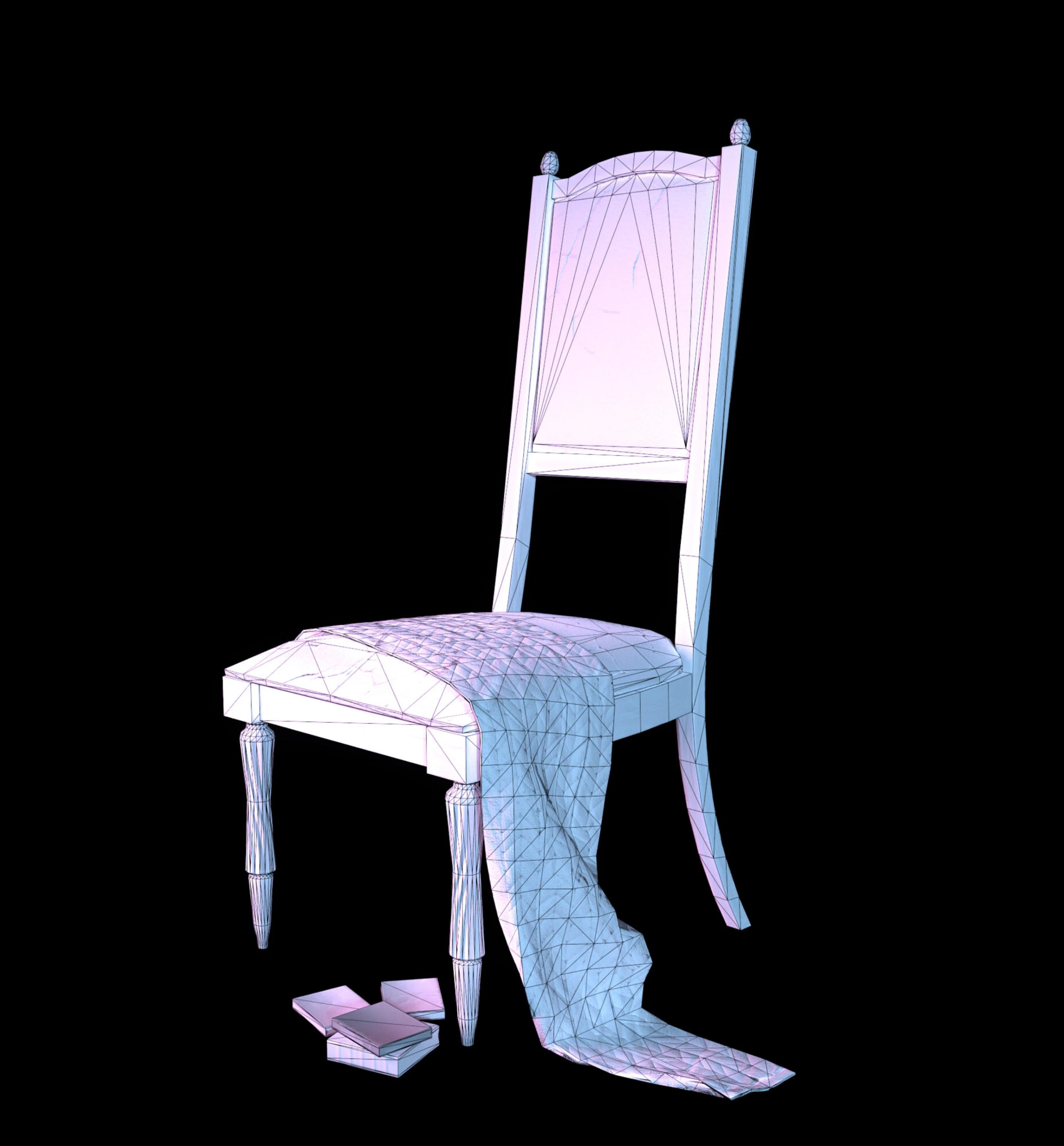 Антикварный стул Game Ready (3D model) — Изображение №5 — 3D на Dprofile