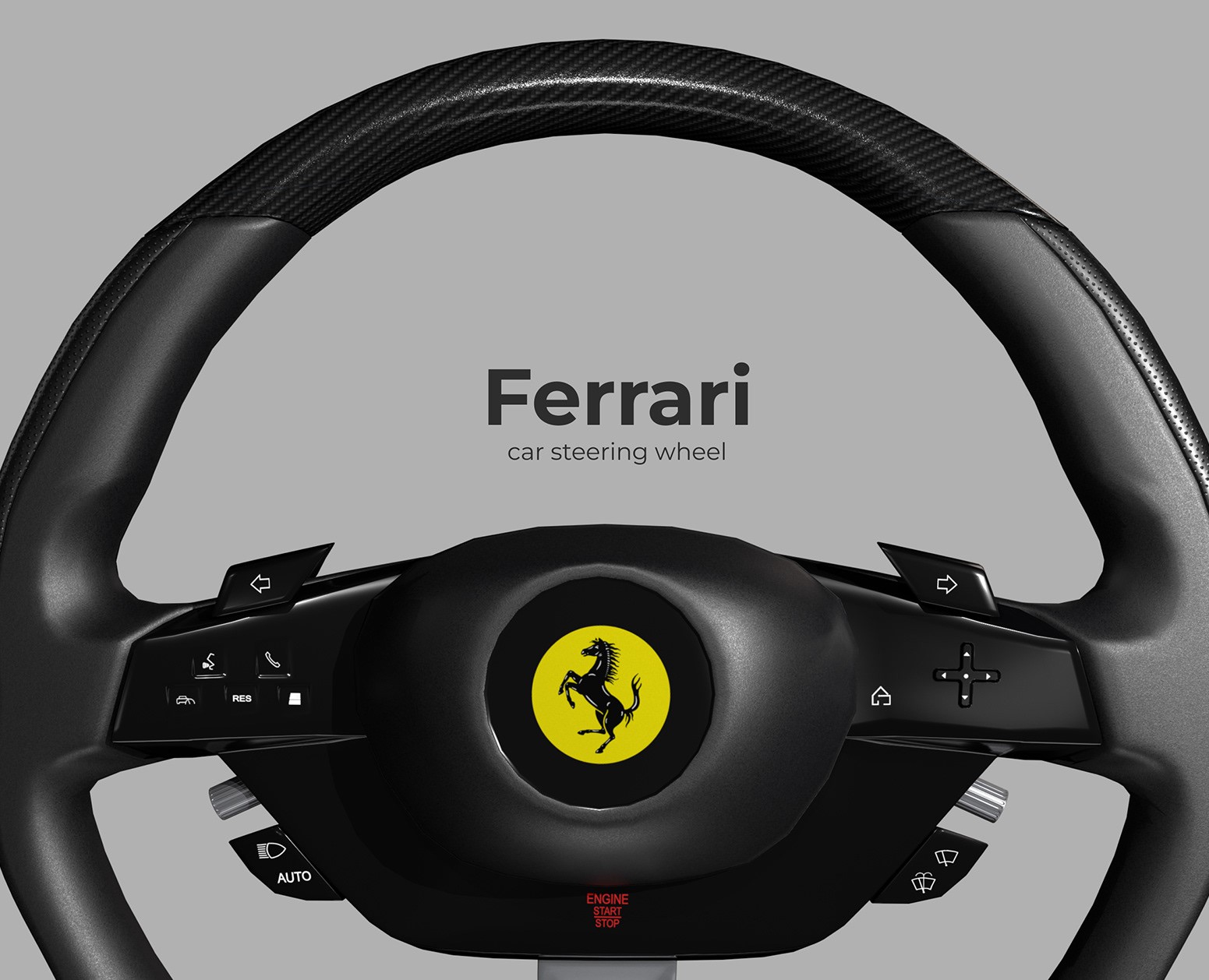 Руль Ferrari Purosangue 2022 года (3D модель Gane Ready) на Dprofile