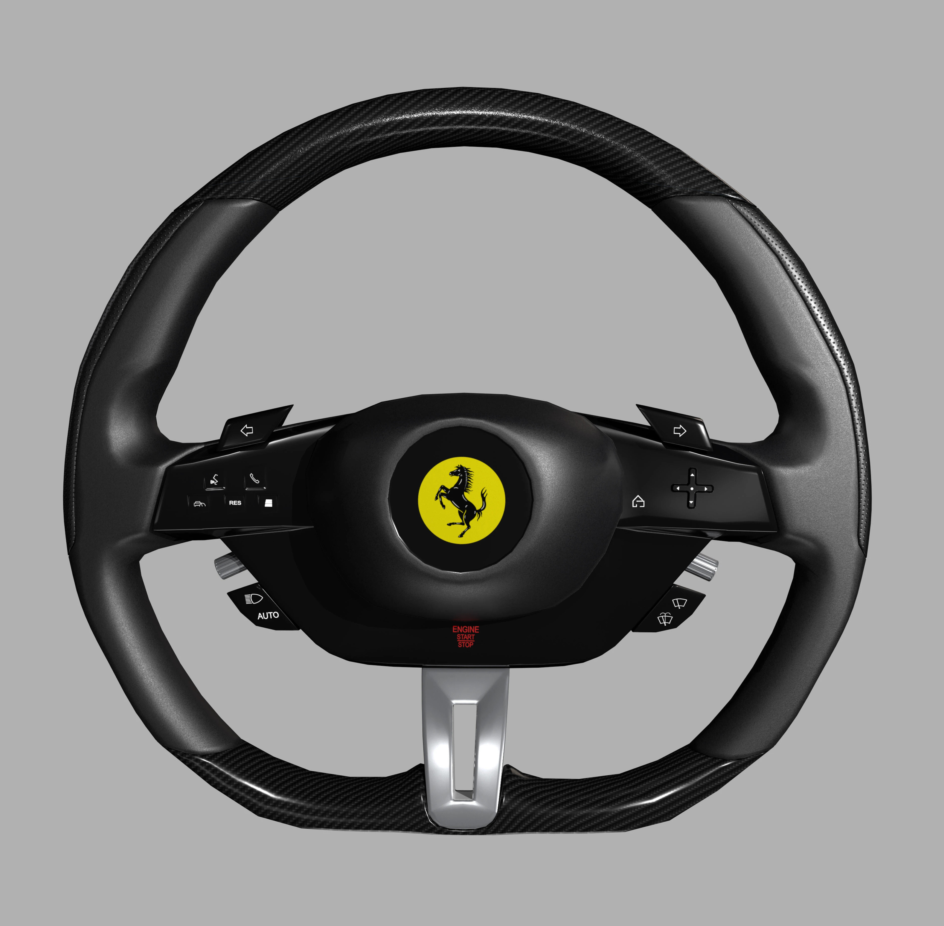 Руль Ferrari Purosangue 2022 года (3D модель Gane Ready) — Изображение №4 — 3D на Dprofile