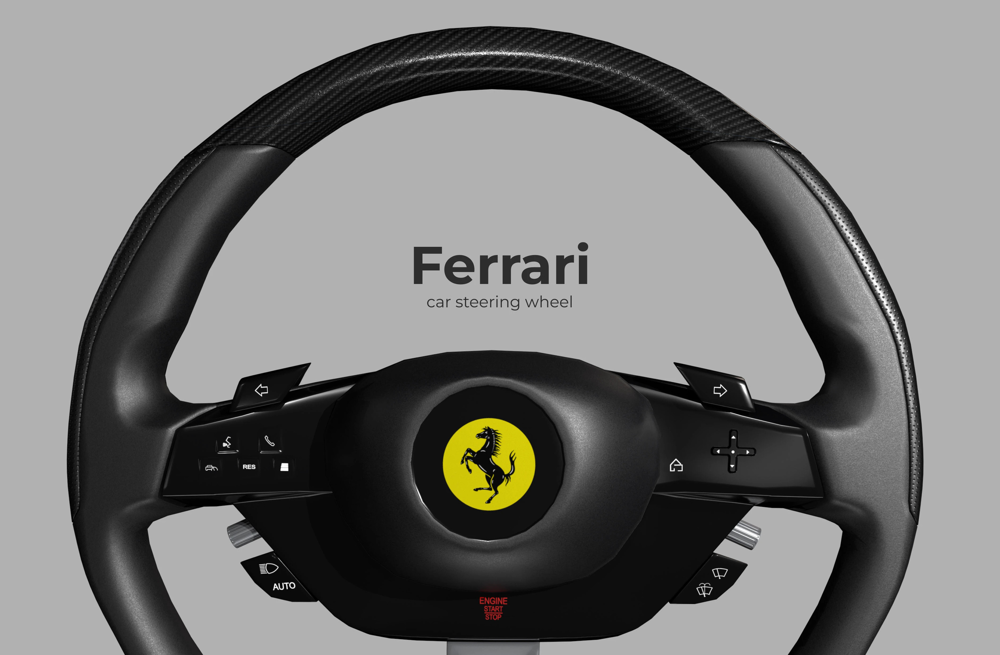 Руль Ferrari Purosangue 2022 года (3D модель Gane Ready) — Изображение №1 — 3D на Dprofile