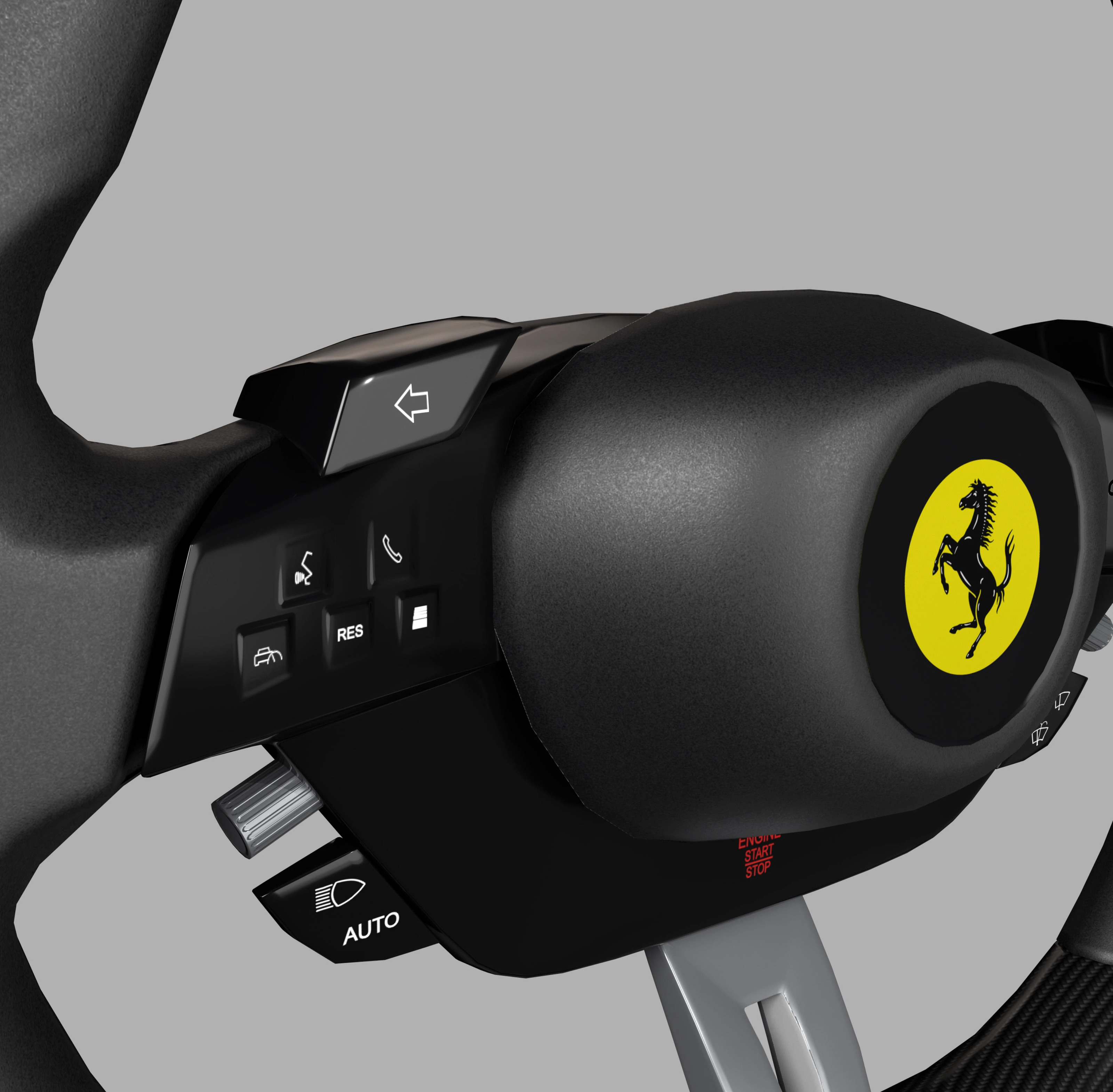 Руль Ferrari Purosangue 2022 года (3D модель Gane Ready) — Изображение №3 — 3D на Dprofile