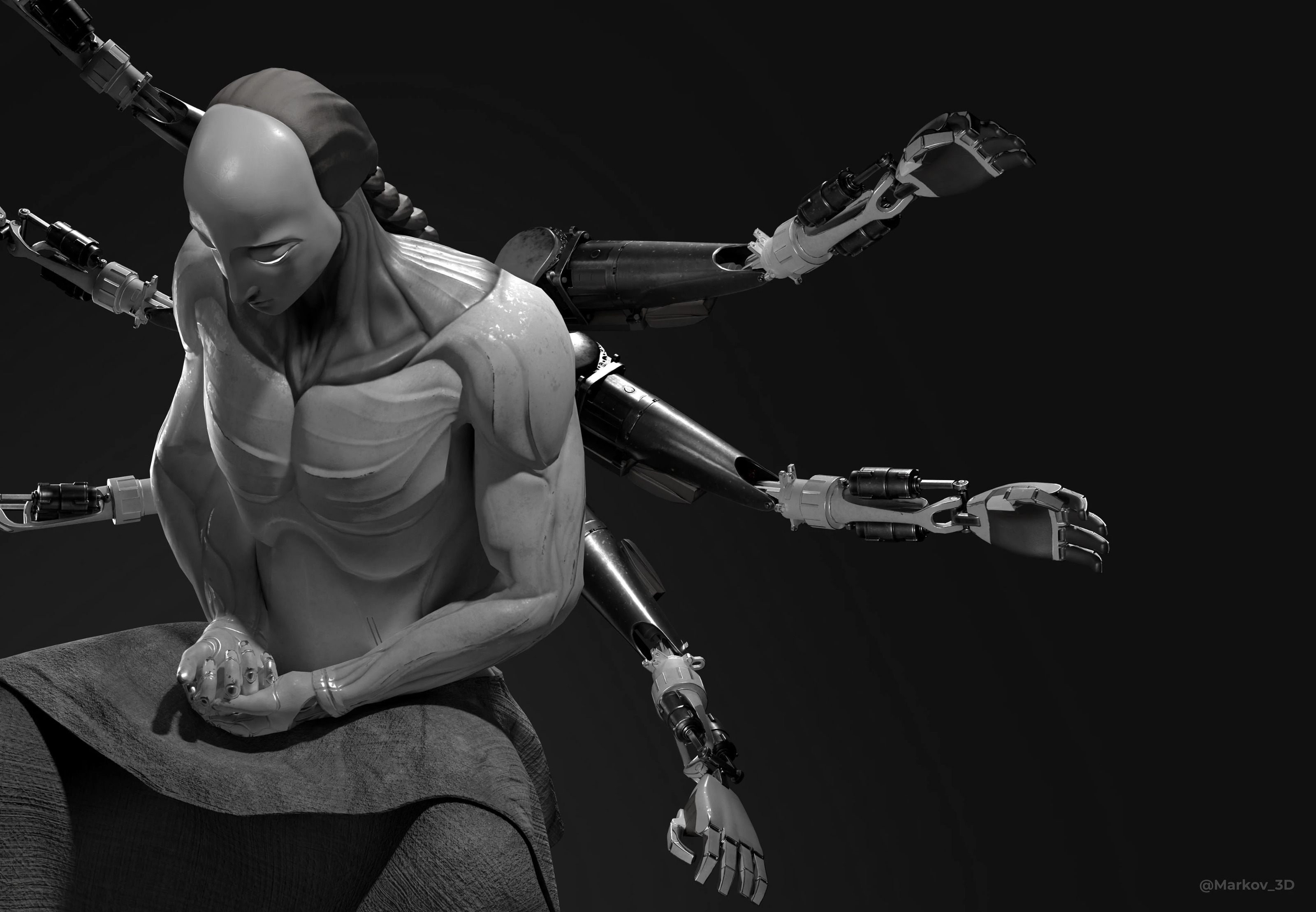 Персонаж робот-чайный мастер (3D модель, Game Ready) — Изображение №9 — 3D на Dprofile