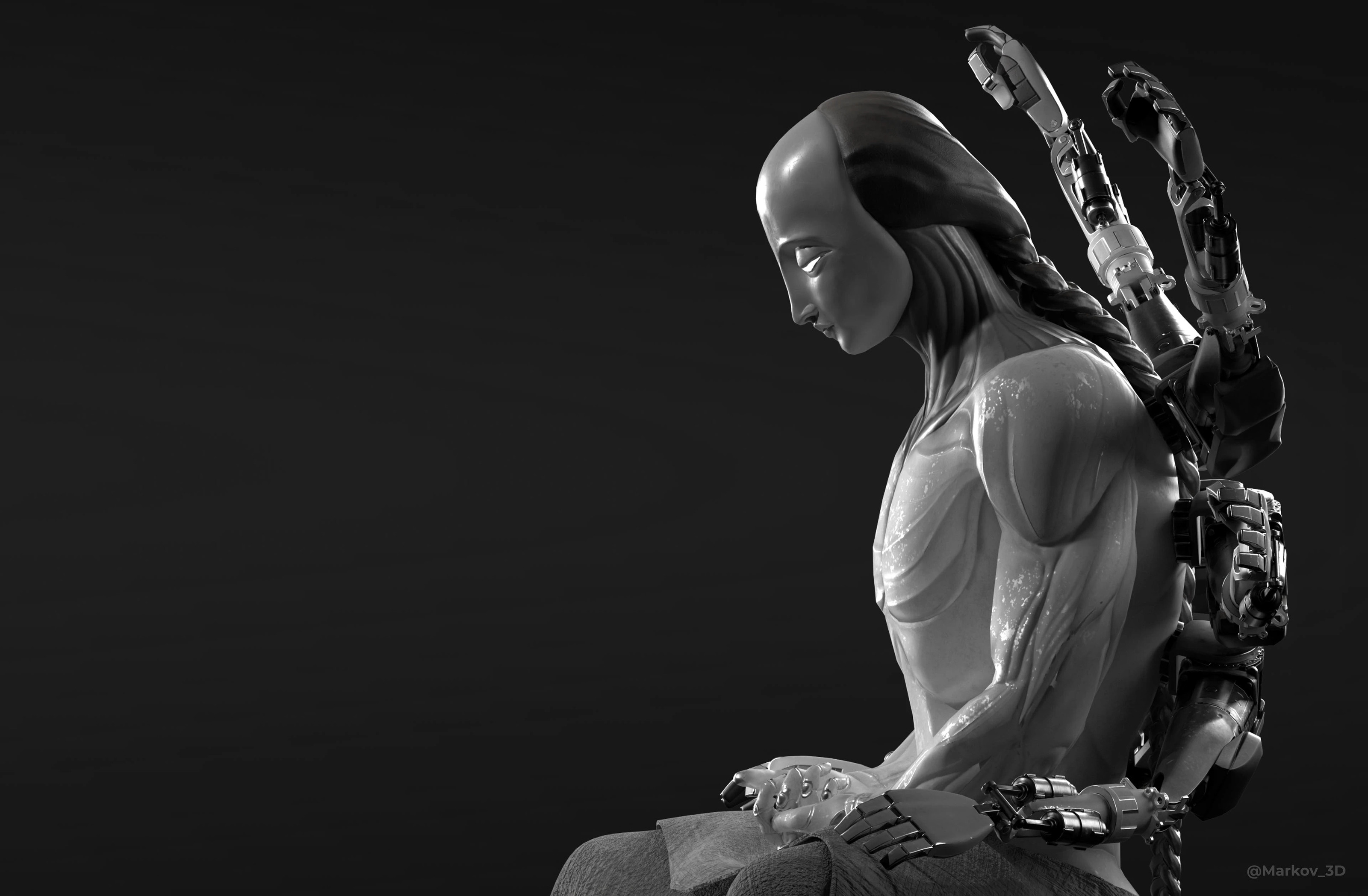 Персонаж робот-чайный мастер (3D модель, Game Ready) — Изображение №7 — 3D на Dprofile