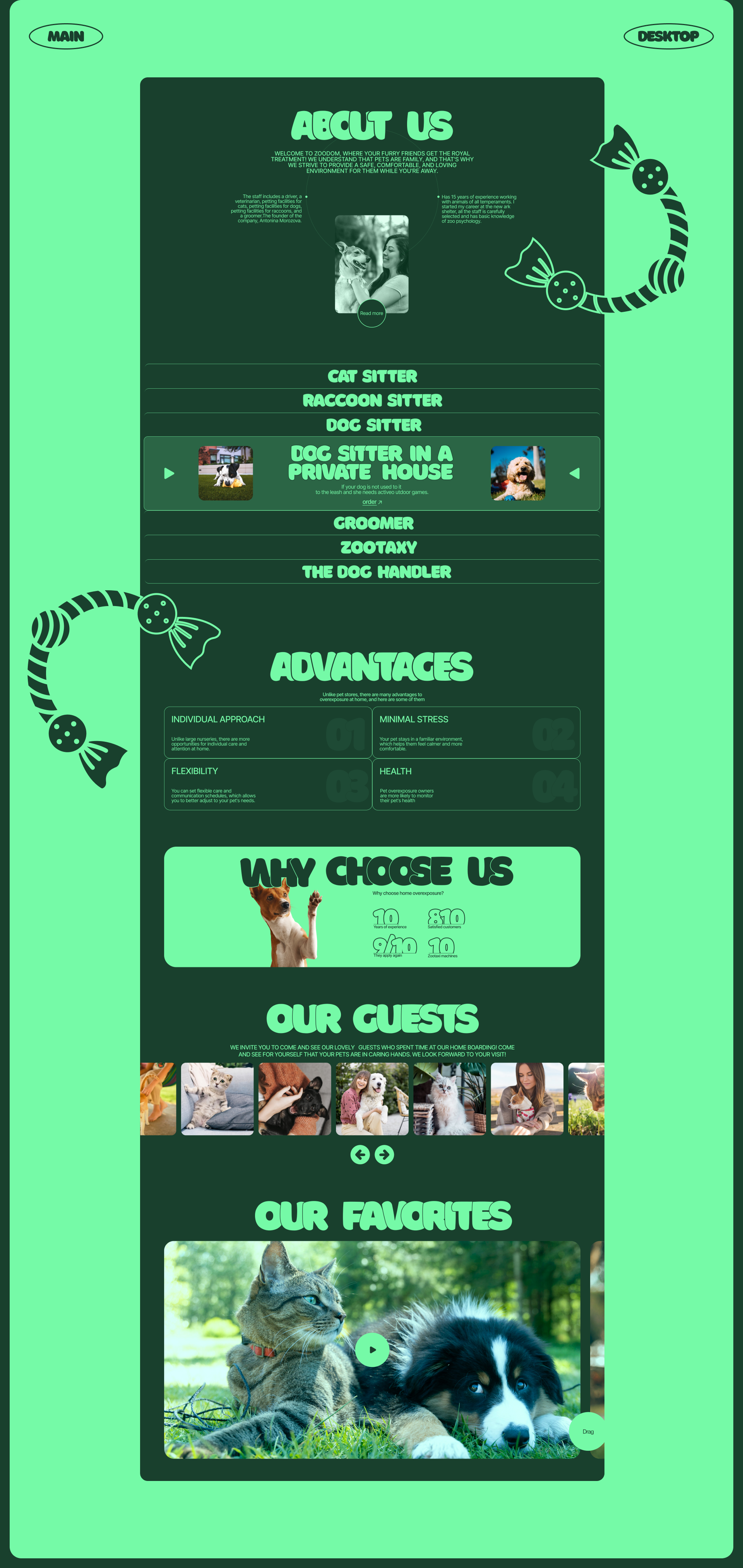 Сorporate website "Overexposure of pets" — Изображение №3 — Интерфейсы, Брендинг на Dprofile