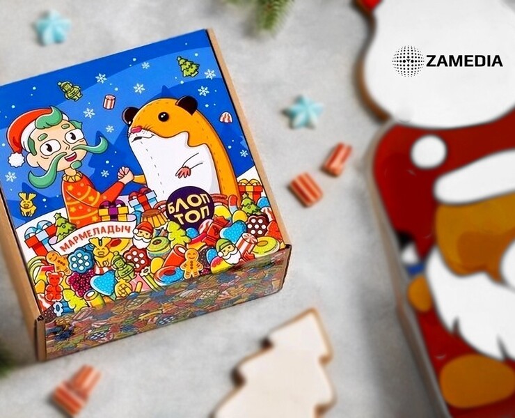 Дизайн новогодней упаковки Мармеладыч и БЛОПТОП — ZAMEDIA на Dprofile