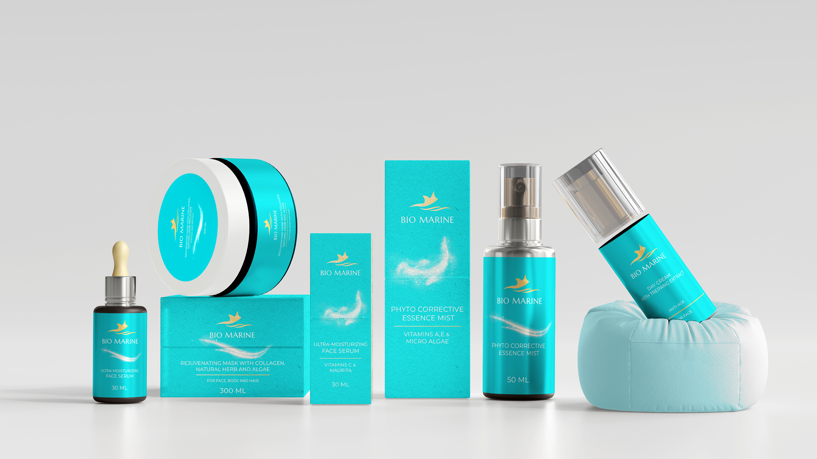 Фирменный стиль бренда косметики Bio Marine — Изображение №19 — Брендинг, Графика на Dprofile