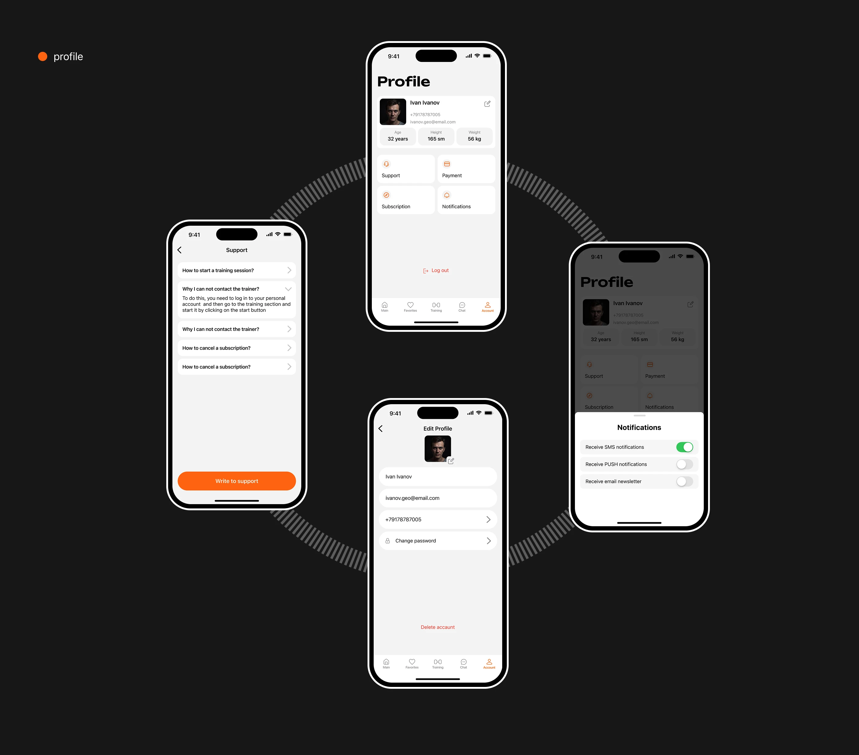 Move On Fitness App — Изображение №16 — Интерфейсы на Dprofile