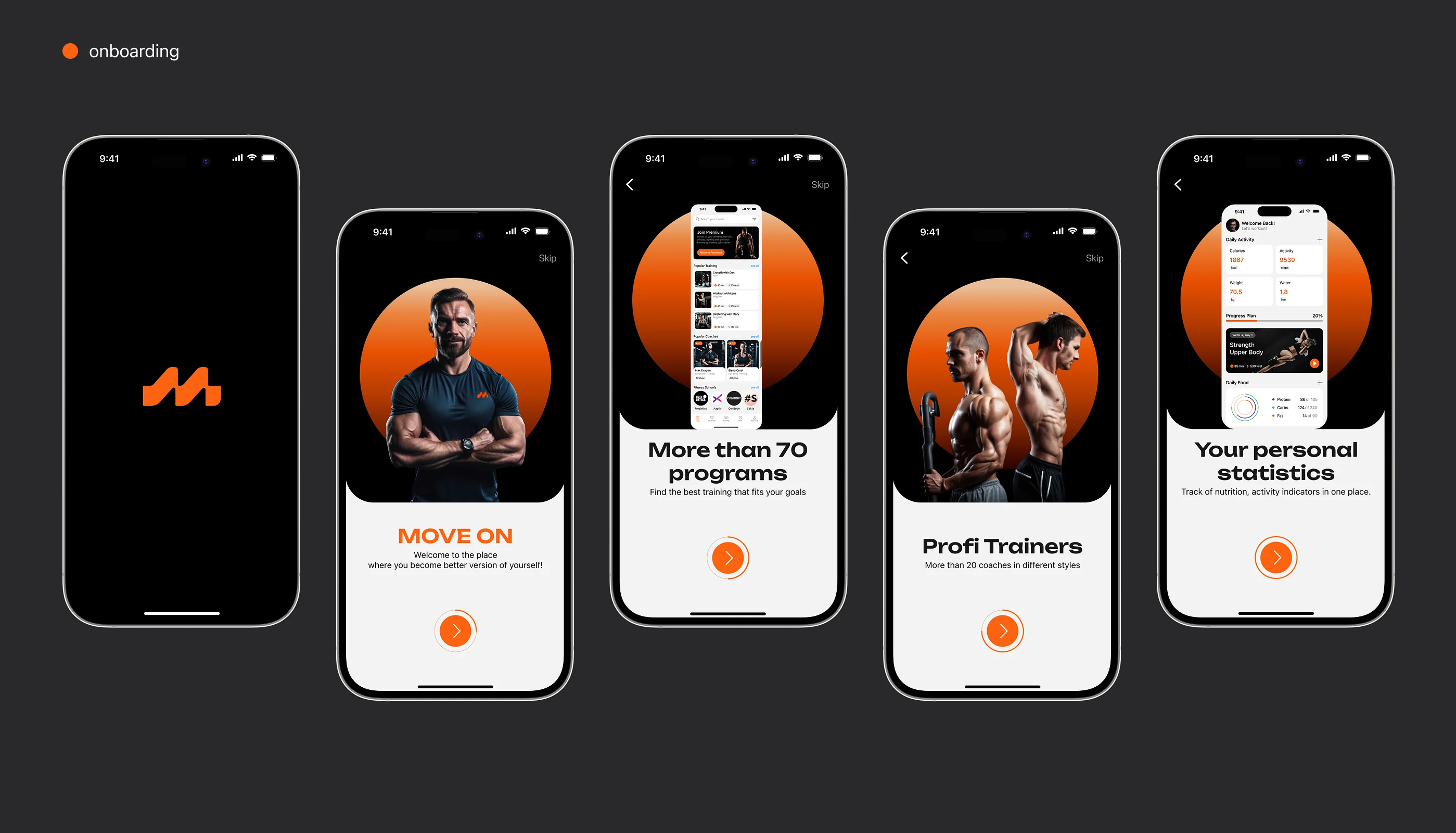 Move On Fitness App — Изображение №5 — Интерфейсы на Dprofile