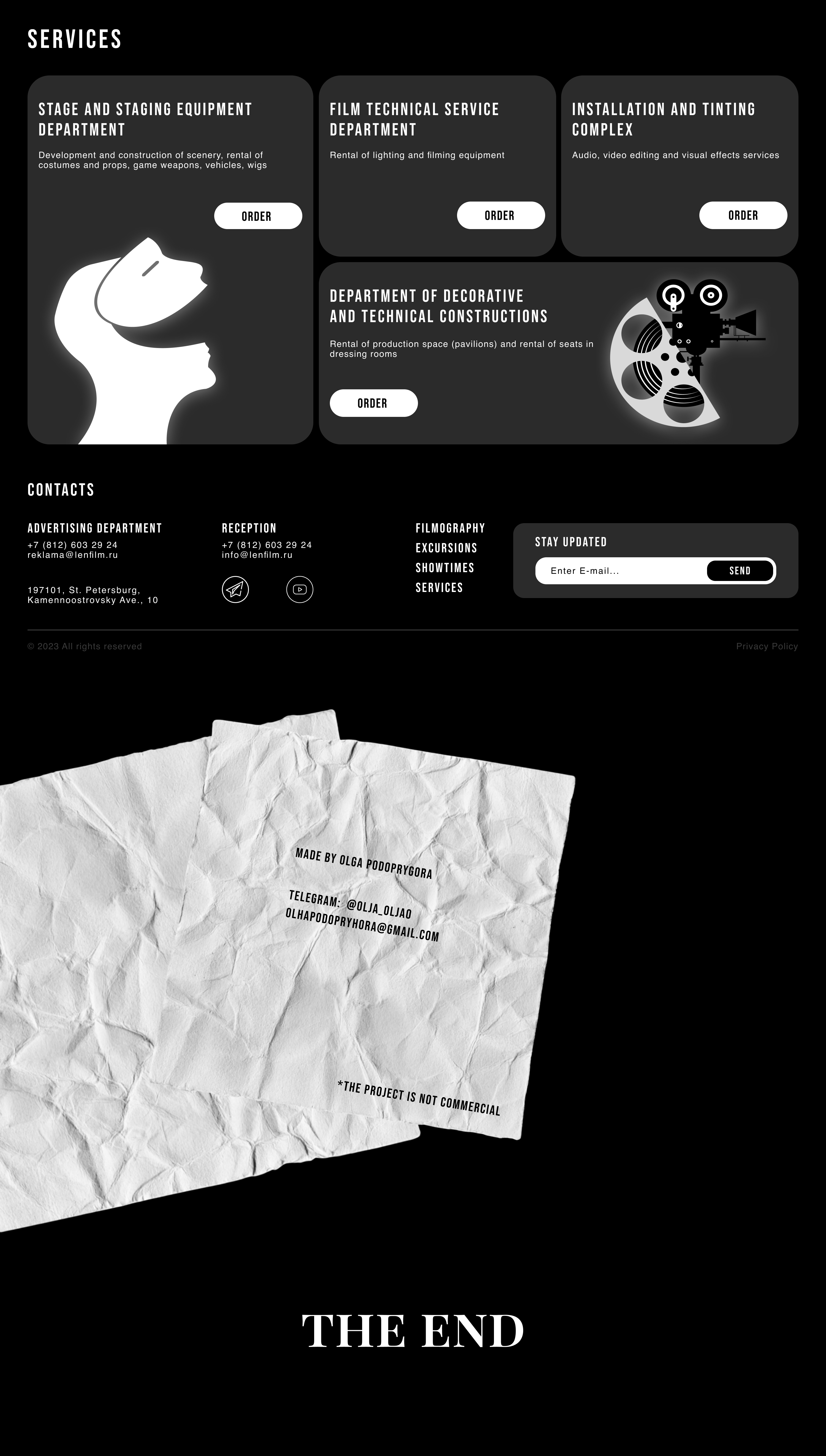 Lenfilm Studio - Renewed landing page — Изображение №3 — Интерфейсы, Иллюстрация на Dprofile