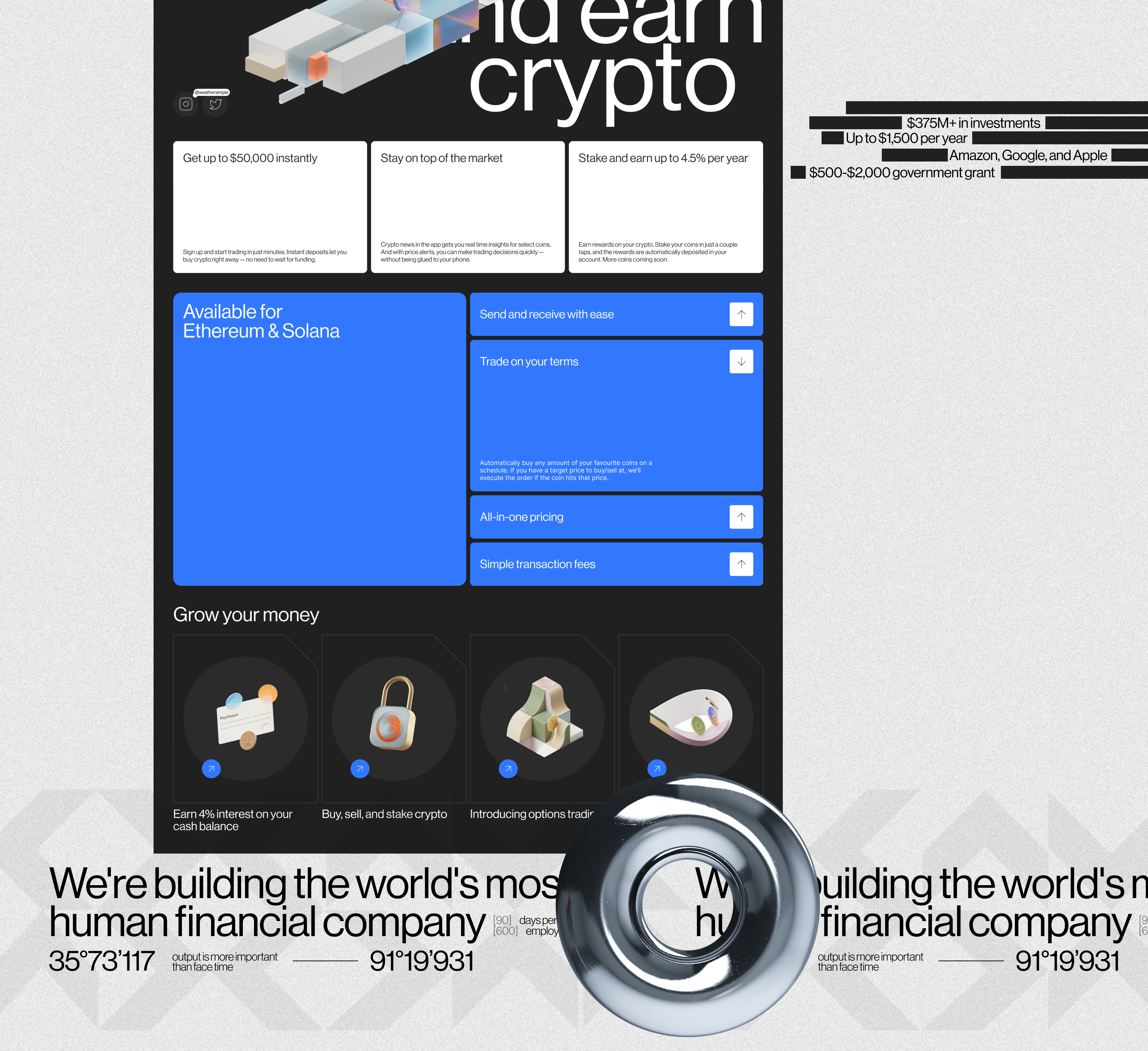 CRYPTO LANDING | REDESIGN — Изображение №2 — Интерфейсы, Графика на Dprofile