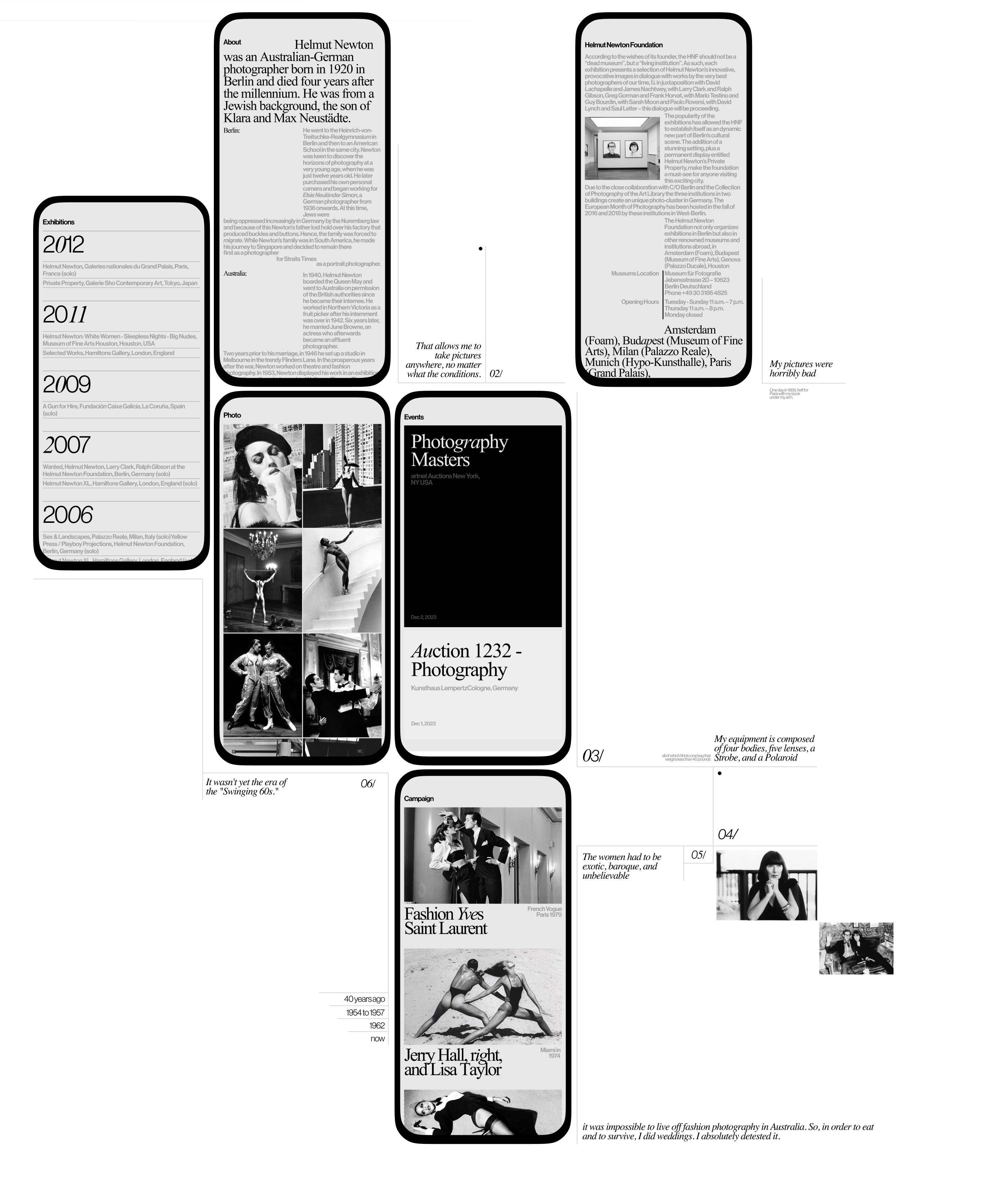 Helmut Newton | Landing page — Изображение №6 — Интерфейсы, Графика на Dprofile