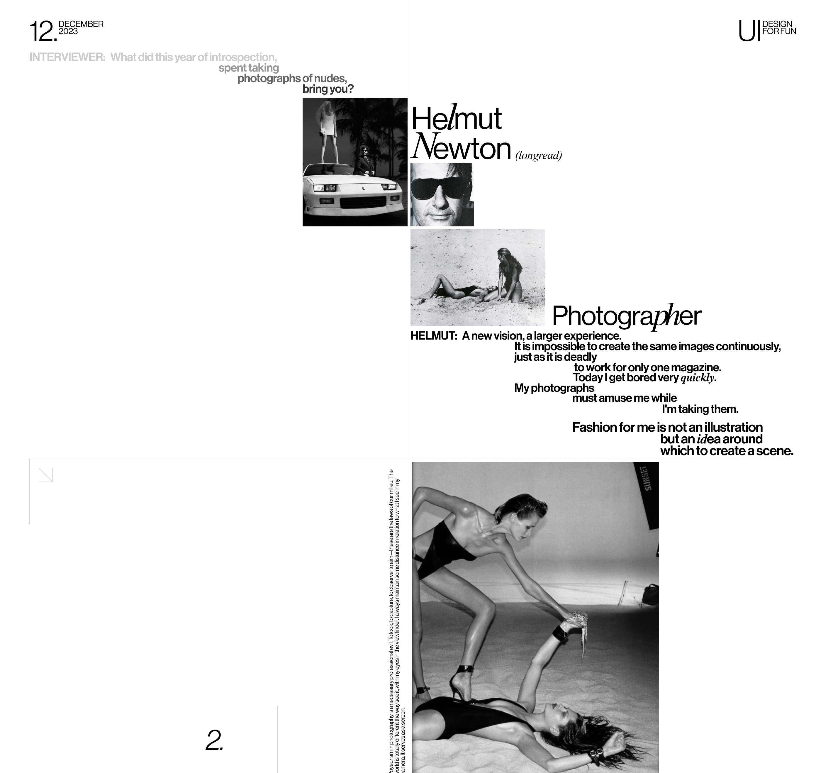 Helmut Newton | Landing page — Изображение №1 — Интерфейсы, Графика на Dprofile