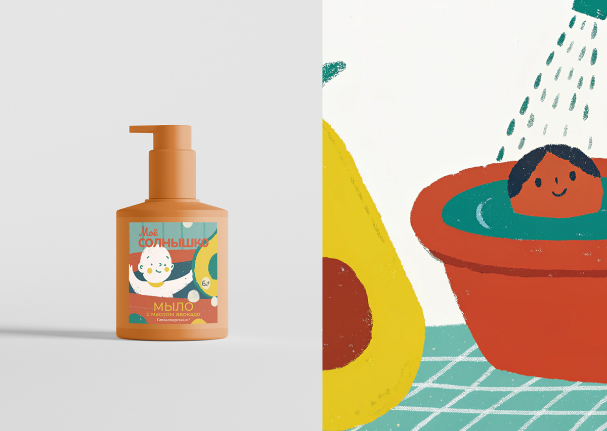 Упаковка серии для купания малышей "Моё солнышко" | Концепт — Изображение №9 — Брендинг на Dprofile