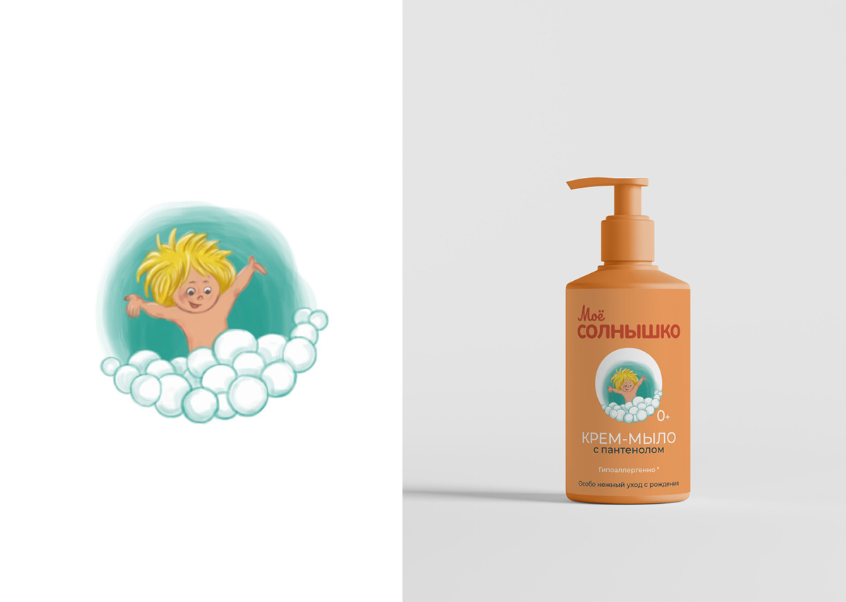 Упаковка серии для купания малышей "Моё солнышко" | Концепт — Изображение №5 — Брендинг на Dprofile
