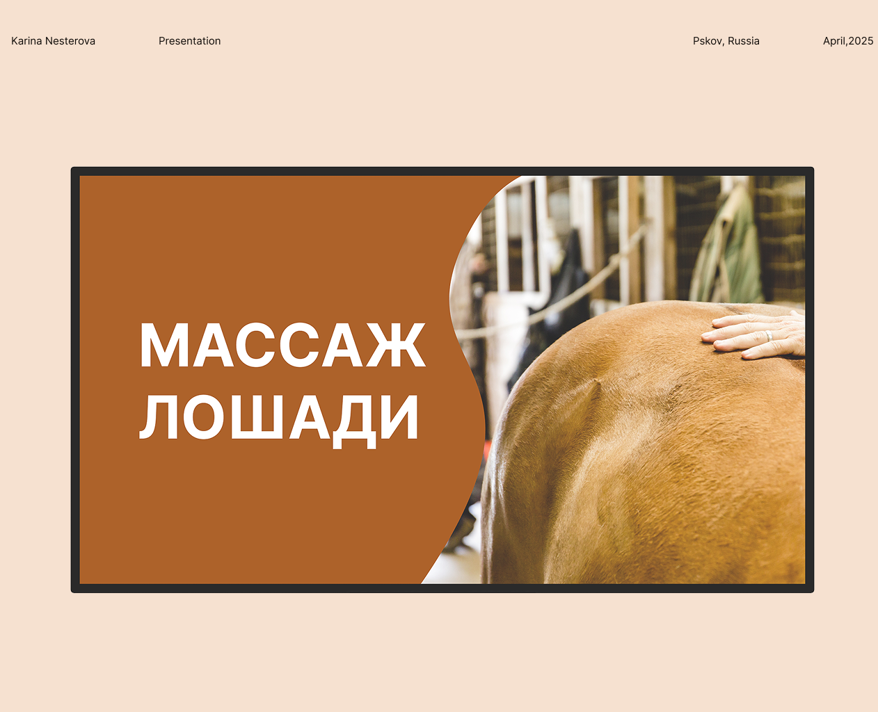 Презентация Массаж лошади \ Presentation Horse massage — Графика, Маркетинг на Dprofile