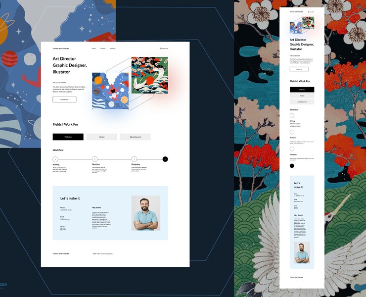 Lending + adaptive — Интерфейсы, Графика на Dprofile
